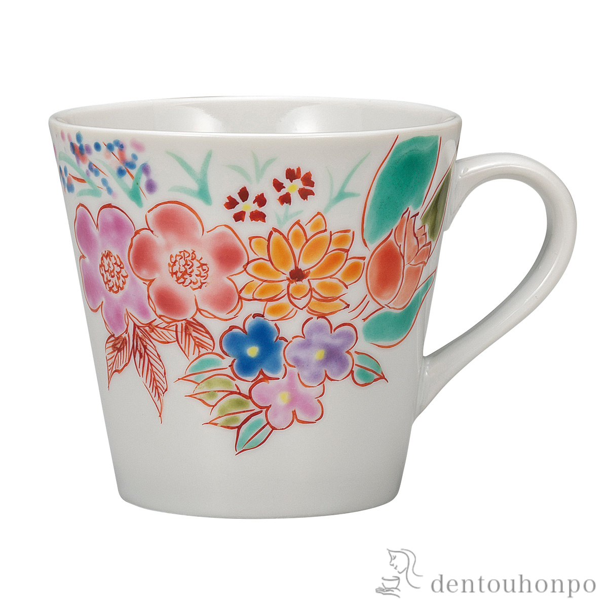 【送料無料】マグカップ 花園≪在庫確認後、通常即日で出荷≫ ( プレゼント デザイン マグ オリジナル タンブラー 九谷焼 )
