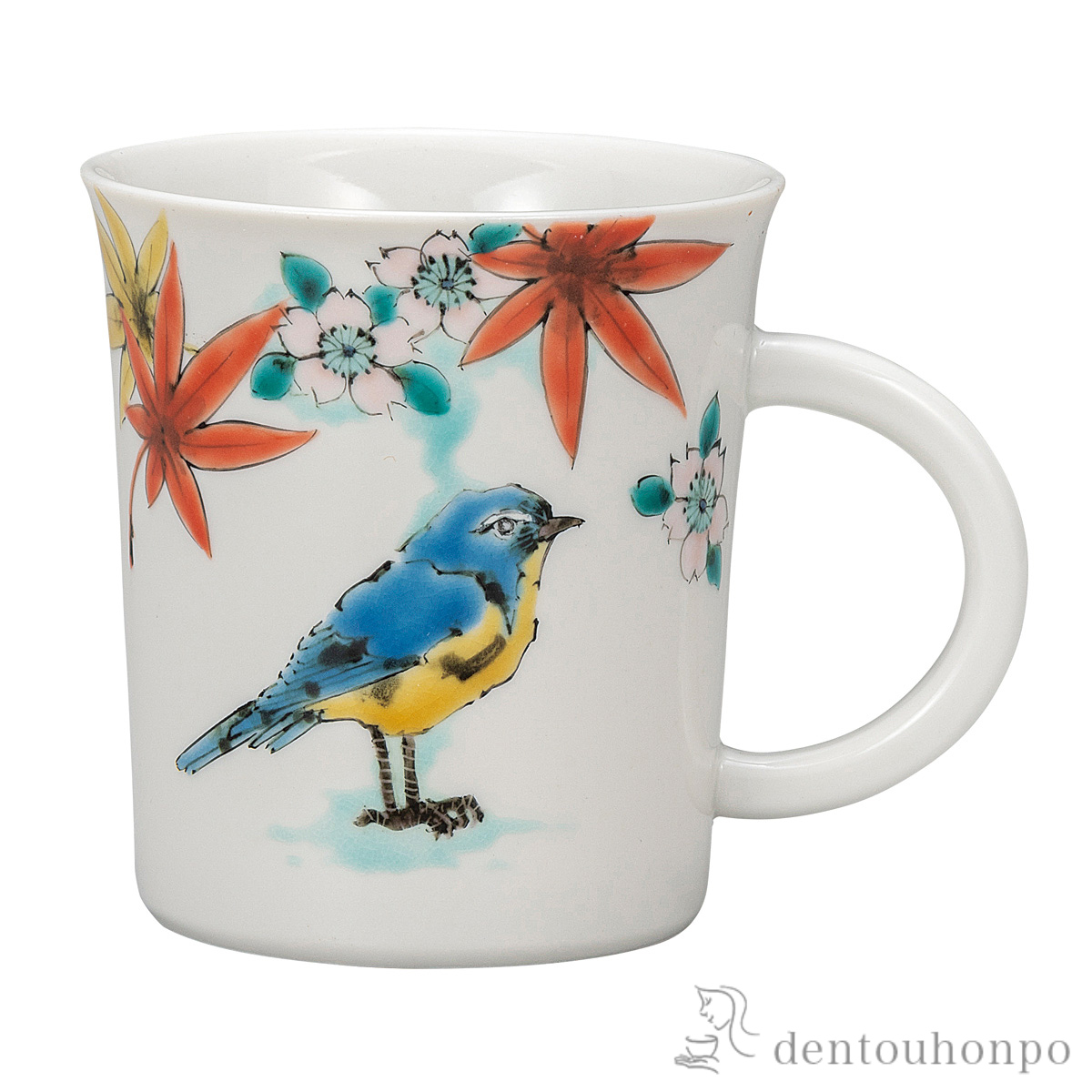 【送料無料】マグカップ 春秋ルリビタキ≪在庫確認後、通常即日で出荷≫ ( プレゼント デザイン マグ オリジナル タンブラー 九谷焼 )