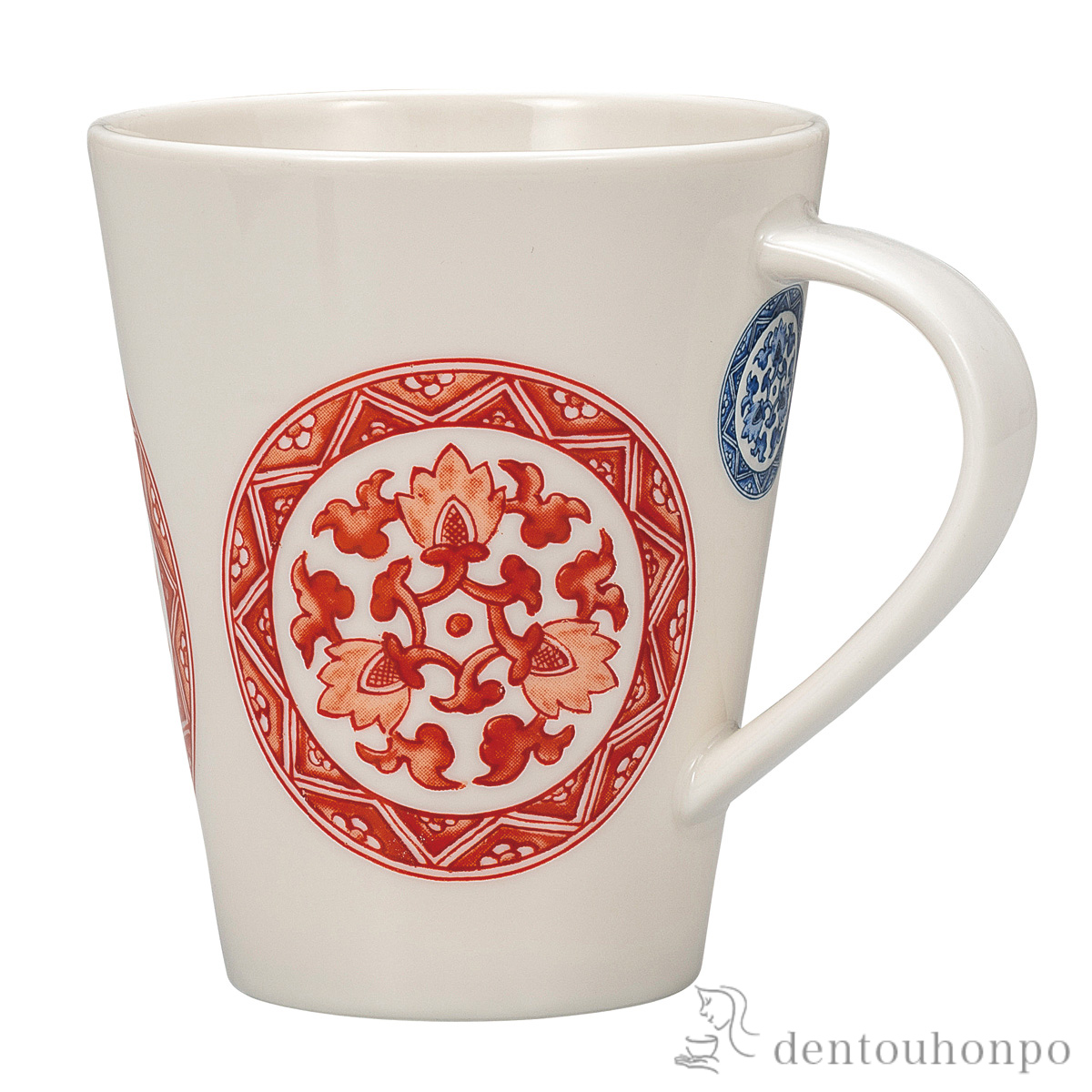 【送料無料】ビッグマグカップ 赤丸紋≪在庫確認後、通常即日で出荷≫ ( プレゼント デザイン マグ オリジナル タンブラー 九谷焼 )
