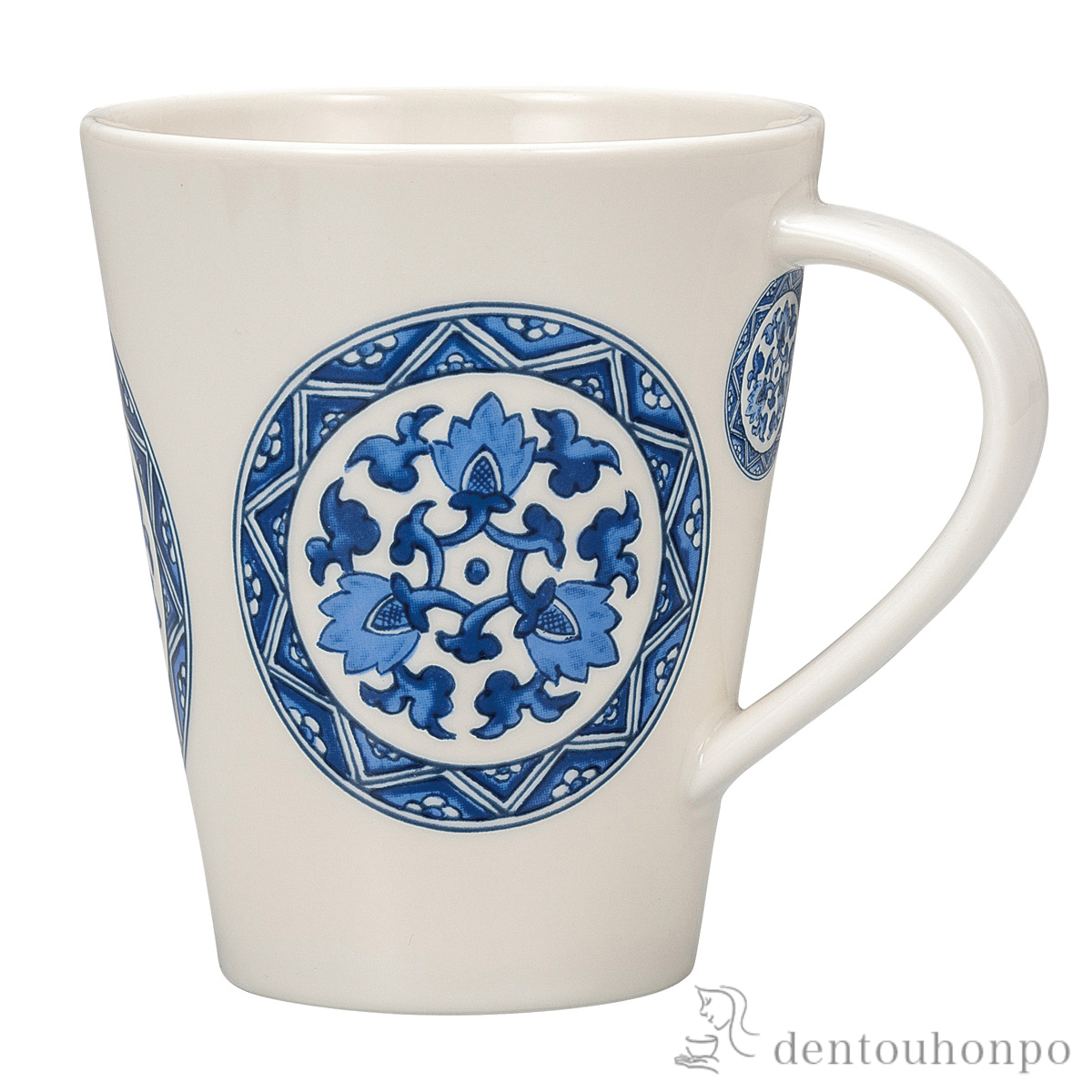 【送料無料】ビッグマグカップ 青丸紋≪在庫確認後、通常即日で出荷≫ ( プレゼント デザイン マグ オリジナル タンブラー 九谷焼 )