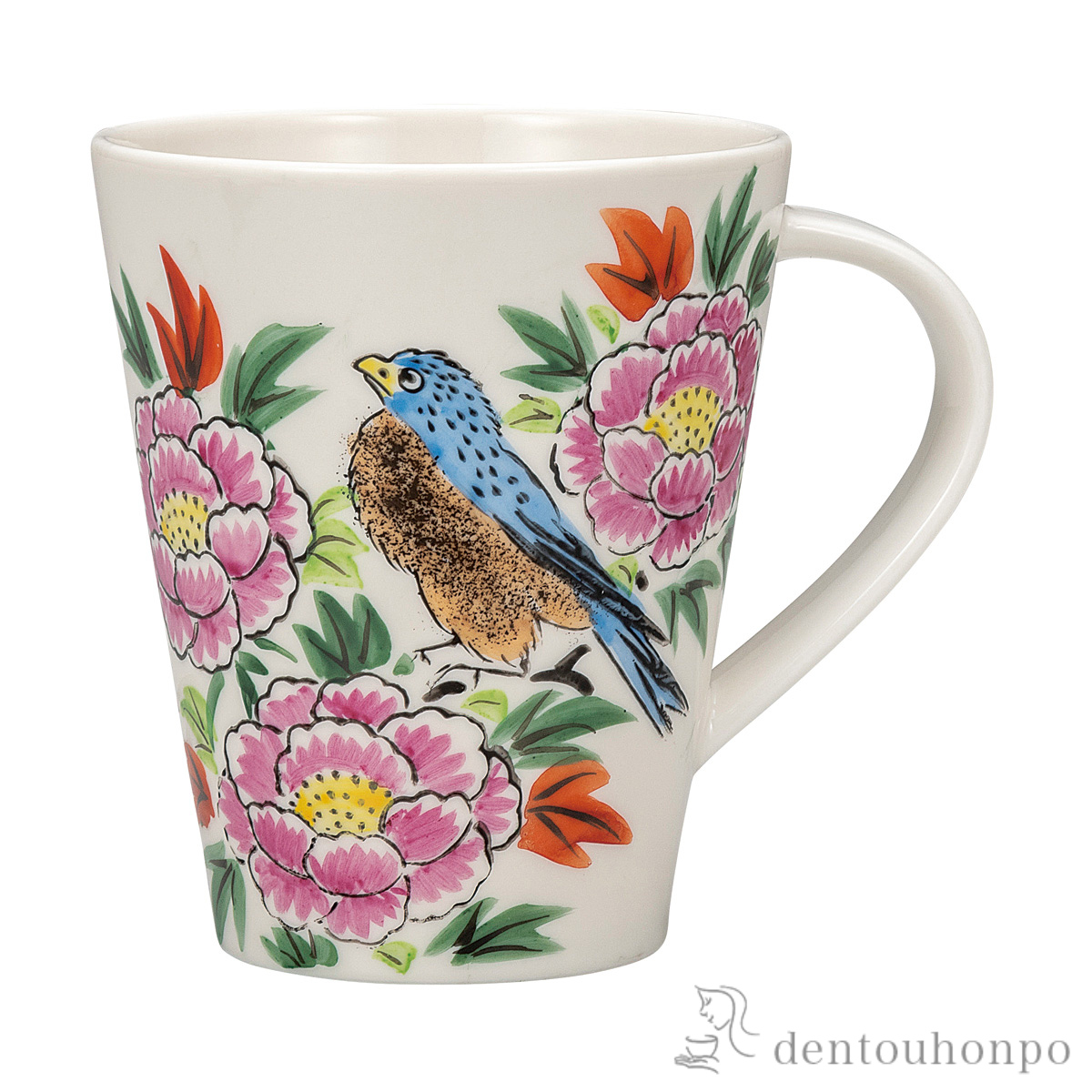 ビッグマグカップ 花に鳥≪在庫確認後、通常即日で出荷≫ ( プレゼント デザイン マグ オリジナル タンブラー 九谷焼 )