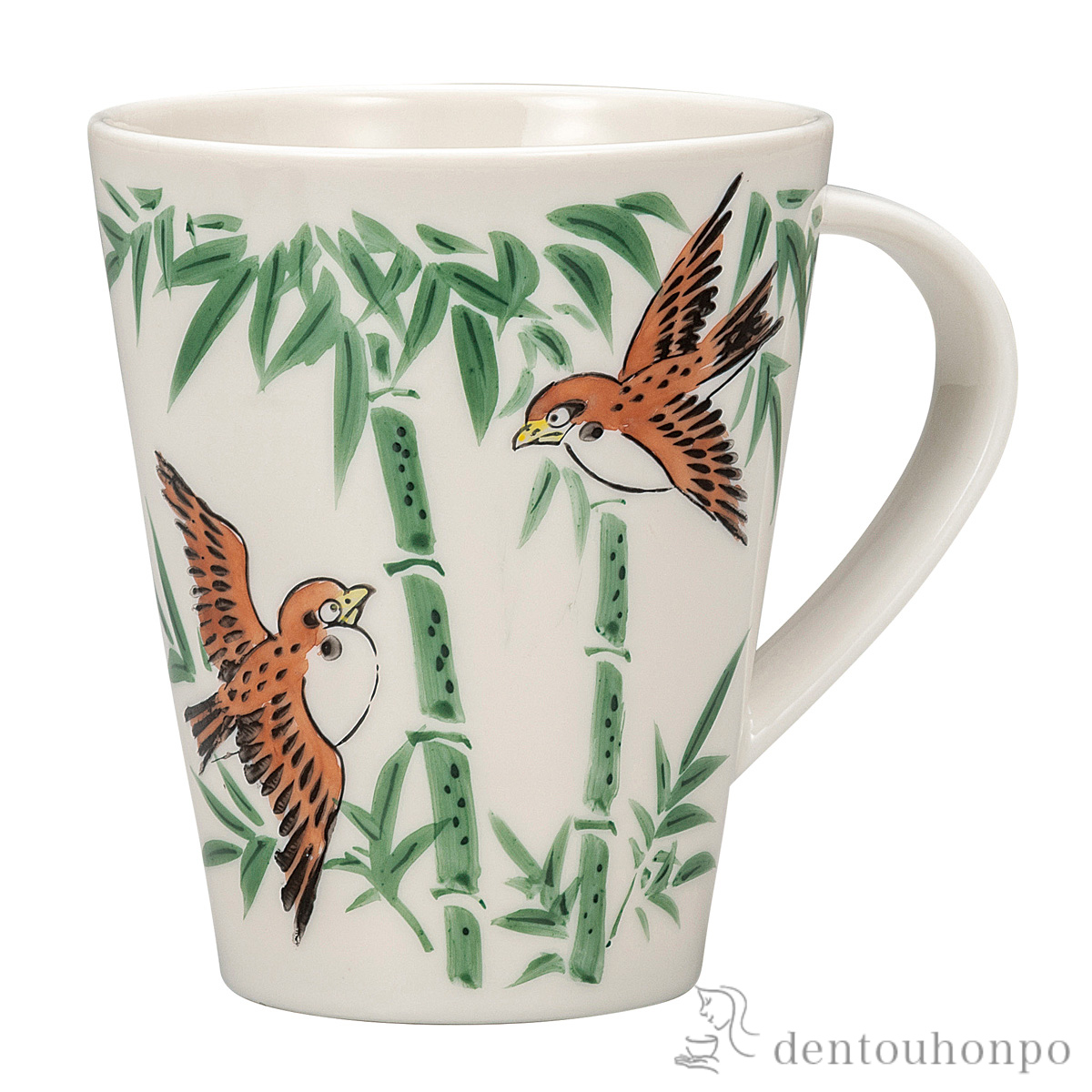 ビッグマグカップ 青竹に雀≪在庫確認後、通常即日で出荷≫ ( プレゼント デザイン マグ オリジナル タンブラー 九谷焼 )