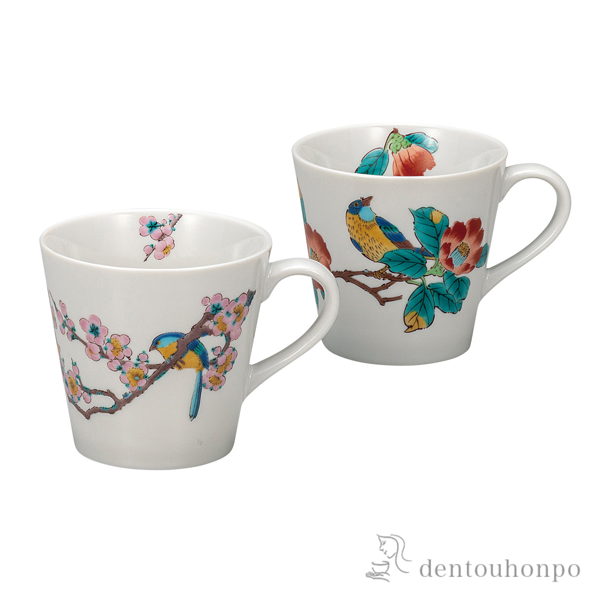 【送料無料】ペアマグカップ 花鳥≪在庫確認後、通常即日で出荷≫ ( プレゼント デザイン マグ オリジナル タンブラー 九谷焼 )