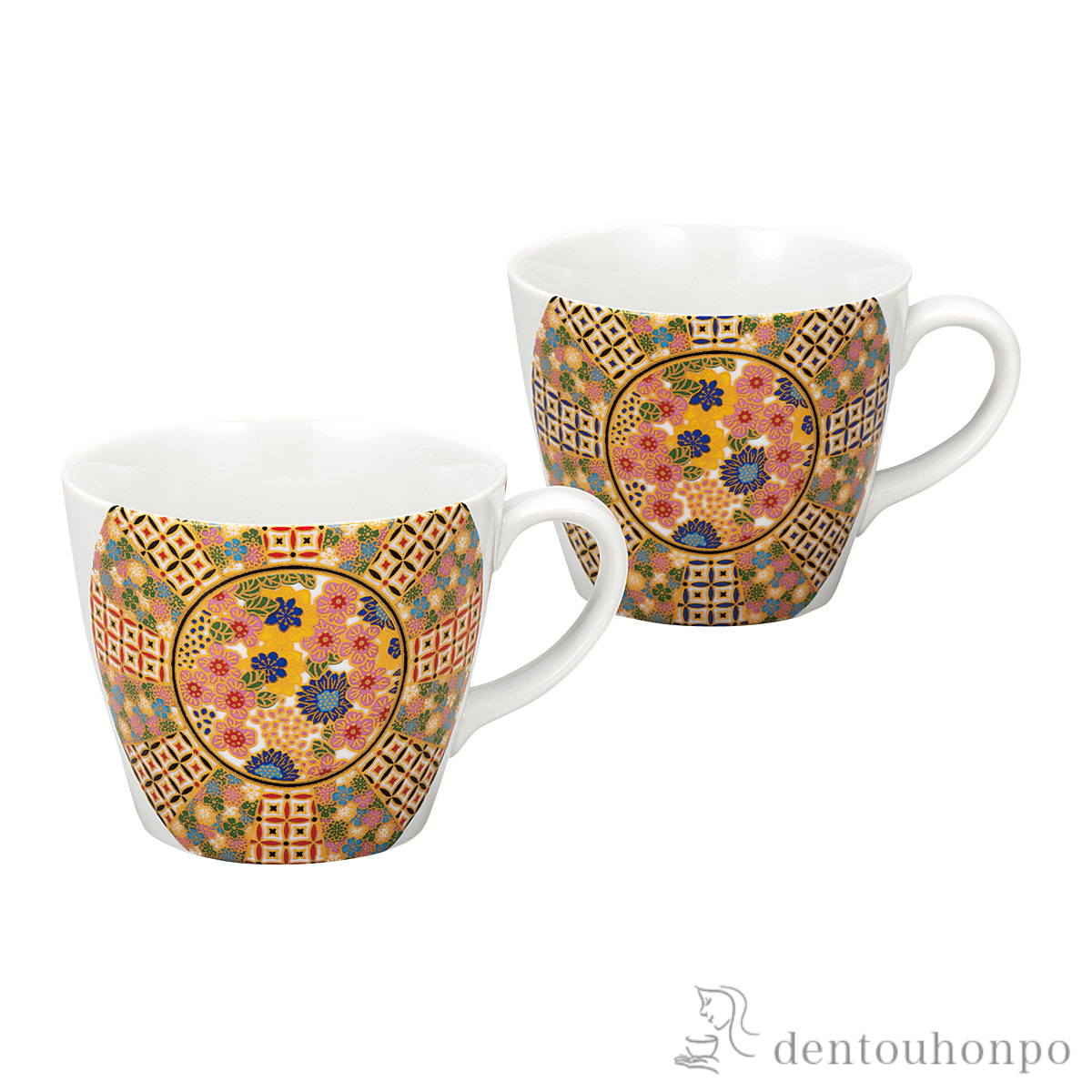 ペアマグカップ 小紋花詰≪在庫確認後、通常即日で出荷≫ ( プレゼント デザイン マグ オリジナル タンブラー 九谷焼 )