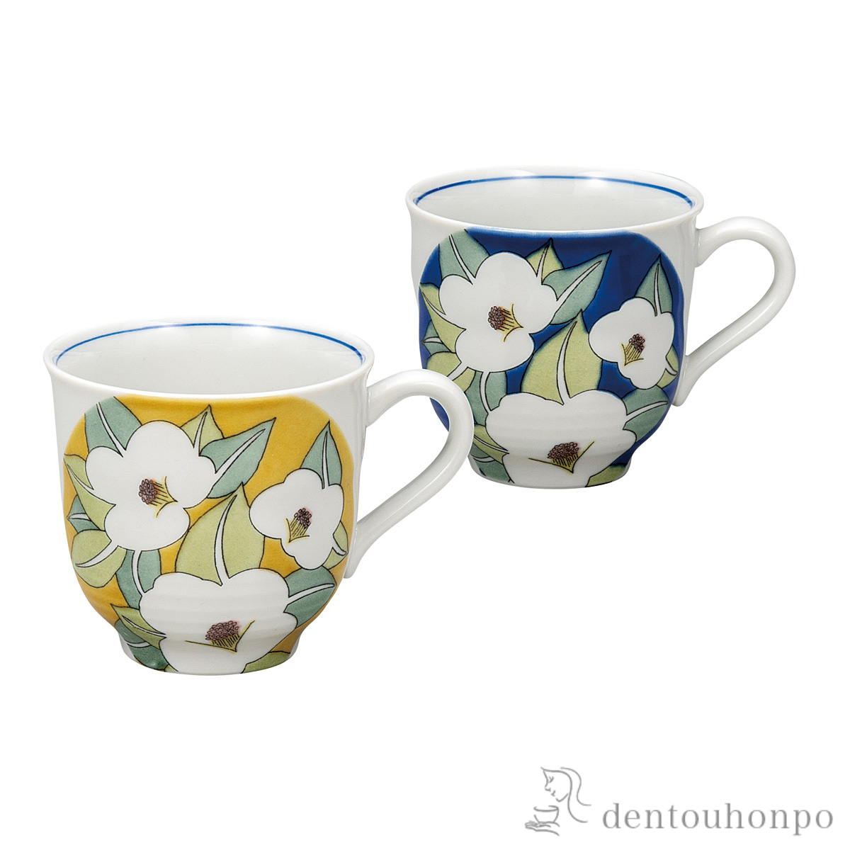 ペアマグカップ 釉彩花椿≪在庫確認後、通常即日で出荷≫ ( プレゼント デザイン マグ オリジナル タンブラー 九谷焼 )