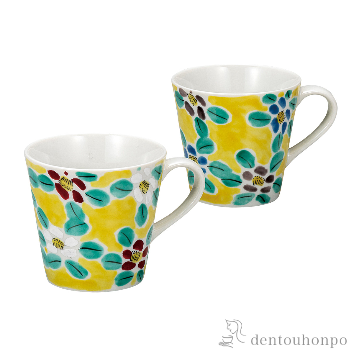 ペアマグカップ 花模様≪在庫確認後、通常即日で出荷≫ ( プレゼント デザイン マグ オリジナル タンブラー 九谷焼 )