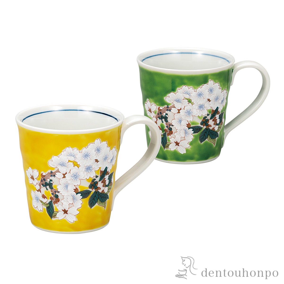 ペアマグカップ さくら≪在庫確認後、通常即日で出荷≫ ( プレゼント デザイン マグ オリジナル タンブラー 九谷焼 )
