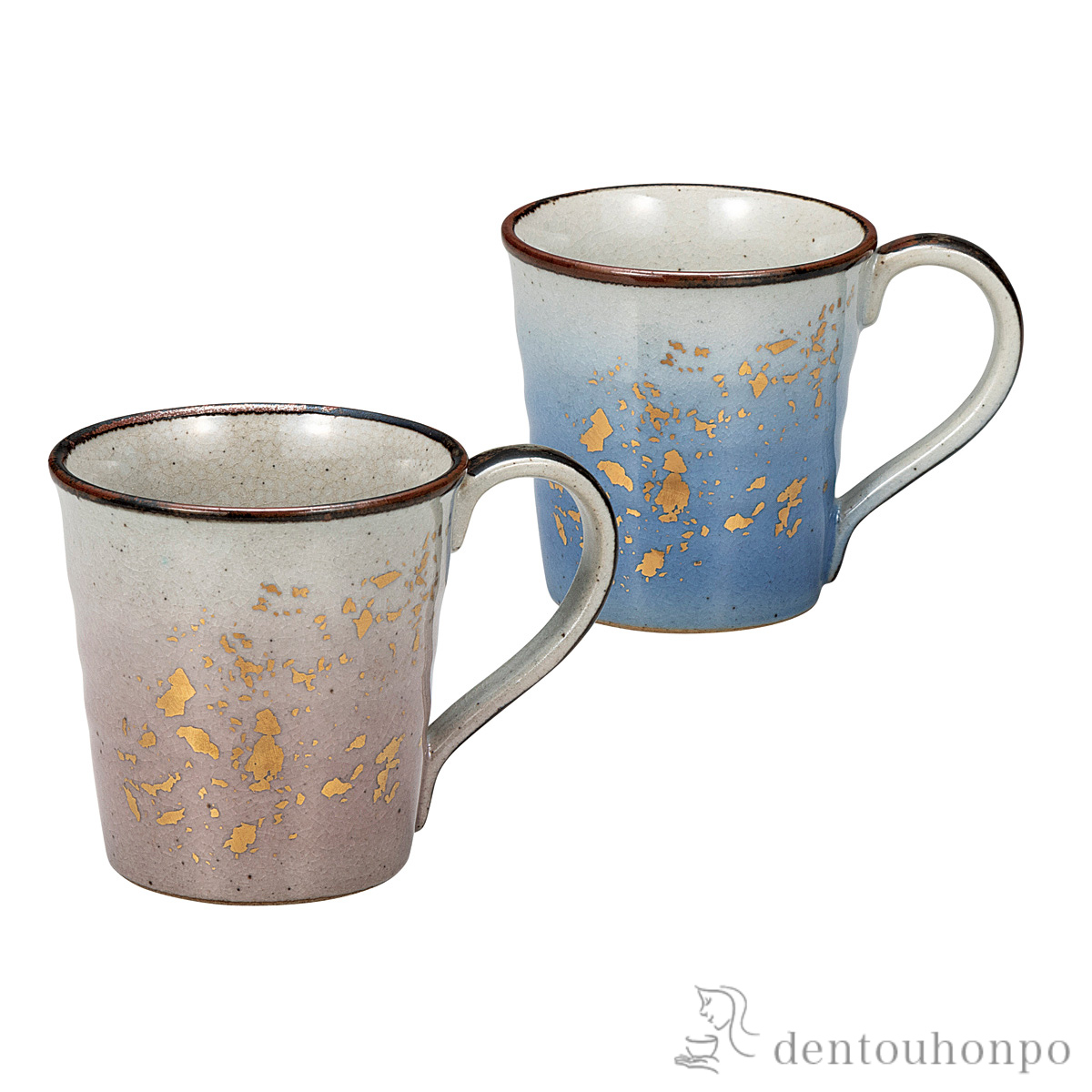 ペアマグカップ 釉彩金ちらし≪在庫確認後、通常即日で出荷≫ ( プレゼント デザイン マグ オリジナル タンブラー 九谷焼 )