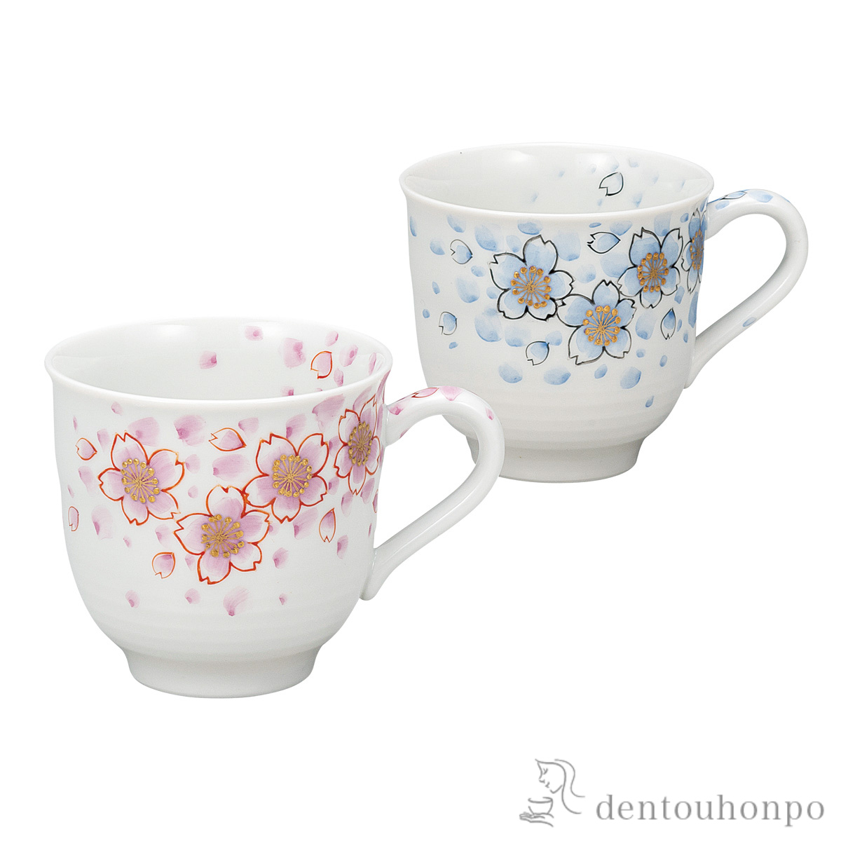 【送料無料】ペアマグカップ 金彩桜≪在庫確認後、通常即日で出荷≫ ( プレゼント デザイン マグ オリジナル タンブラー 九谷焼 )