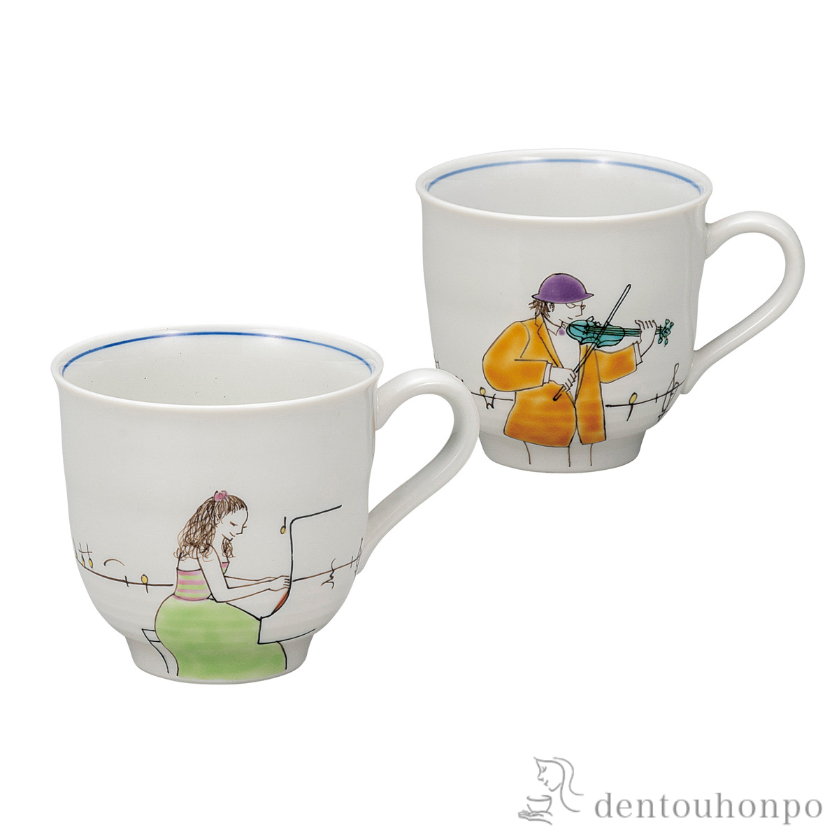 【送料無料】ペアマグカップ JAZZ≪在庫確認後、通常即日で出荷≫ ( プレゼント デザイン マグ オリジナル タンブラー 九谷焼 )