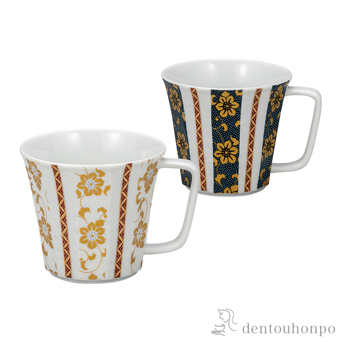 【送料無料】ペアマグカップ 鉄仙文≪在庫確認後、通常即日で出荷≫ ( プレゼント デザイン マグ オリジナル タンブラー 九谷焼 )