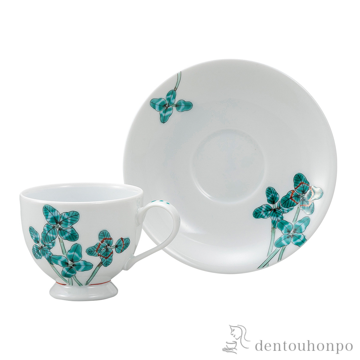 【送料無料】カップ＆ソーサー クローバー≪在庫確認後、通常即日で出荷≫ ( セット ソーサー ティーカップ 美味しい おすすめ 九谷焼 )