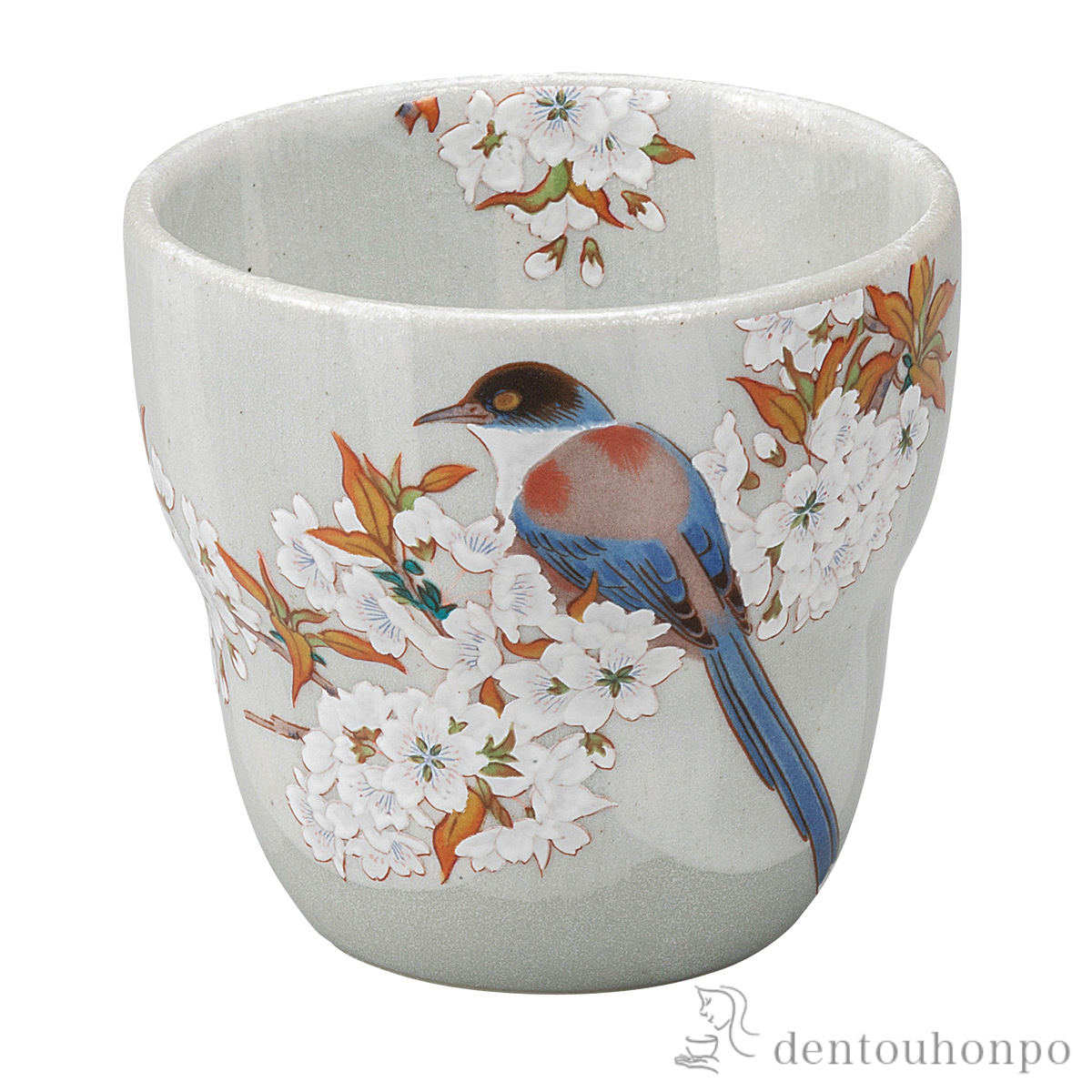 焼酎カップ 山桜に鳥≪注文後に在庫確認(納期は1~2営業日で連絡)≫ ( 焼酎カップ ビールカップ 保温 保冷 人気 九谷焼 )