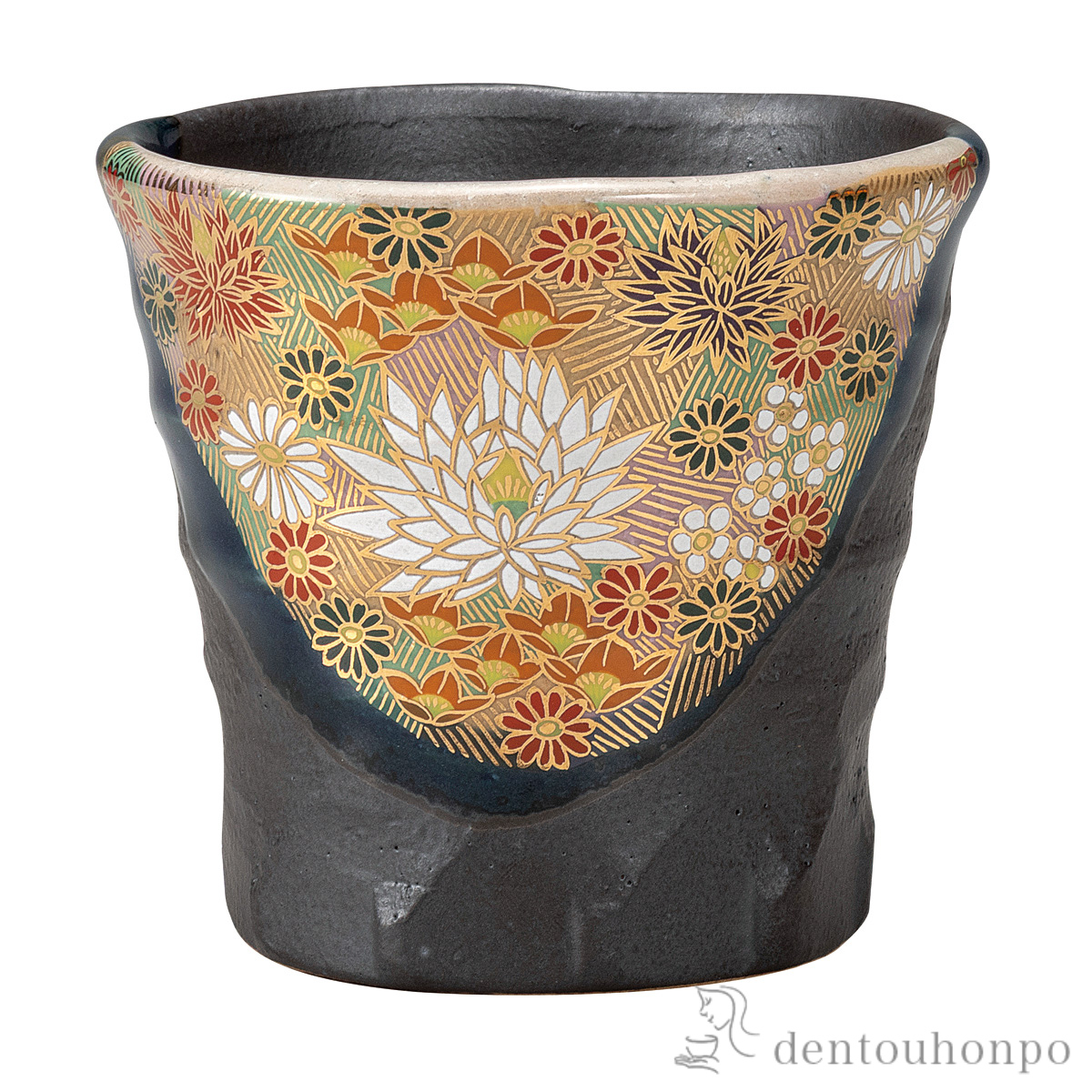 【送料無料】焼酎カップ 金花詰≪在庫確認後、通常即日で出荷≫ ( 焼酎カップ ビールカップ 保温 保冷 人気 九谷焼 )