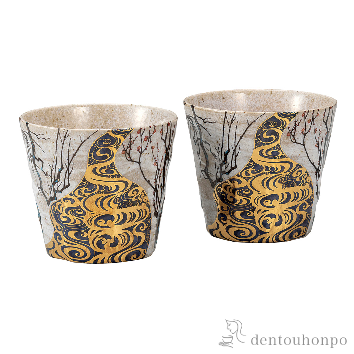 ペア焼酎カップ 光琳梅≪在庫確認後、通常即日で出荷≫ ( 焼酎カップ ビールカップ 保温 保冷 人気 九谷焼 )