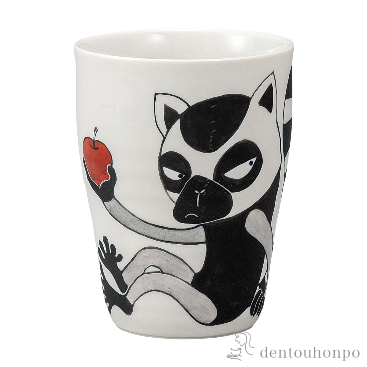 フリ−カップ ワオキツネザル≪在庫確認後、通常即日で出荷≫ ( 焼酎グラス ビアカップ ビールグラス フリーカップ グラス 九谷焼 )