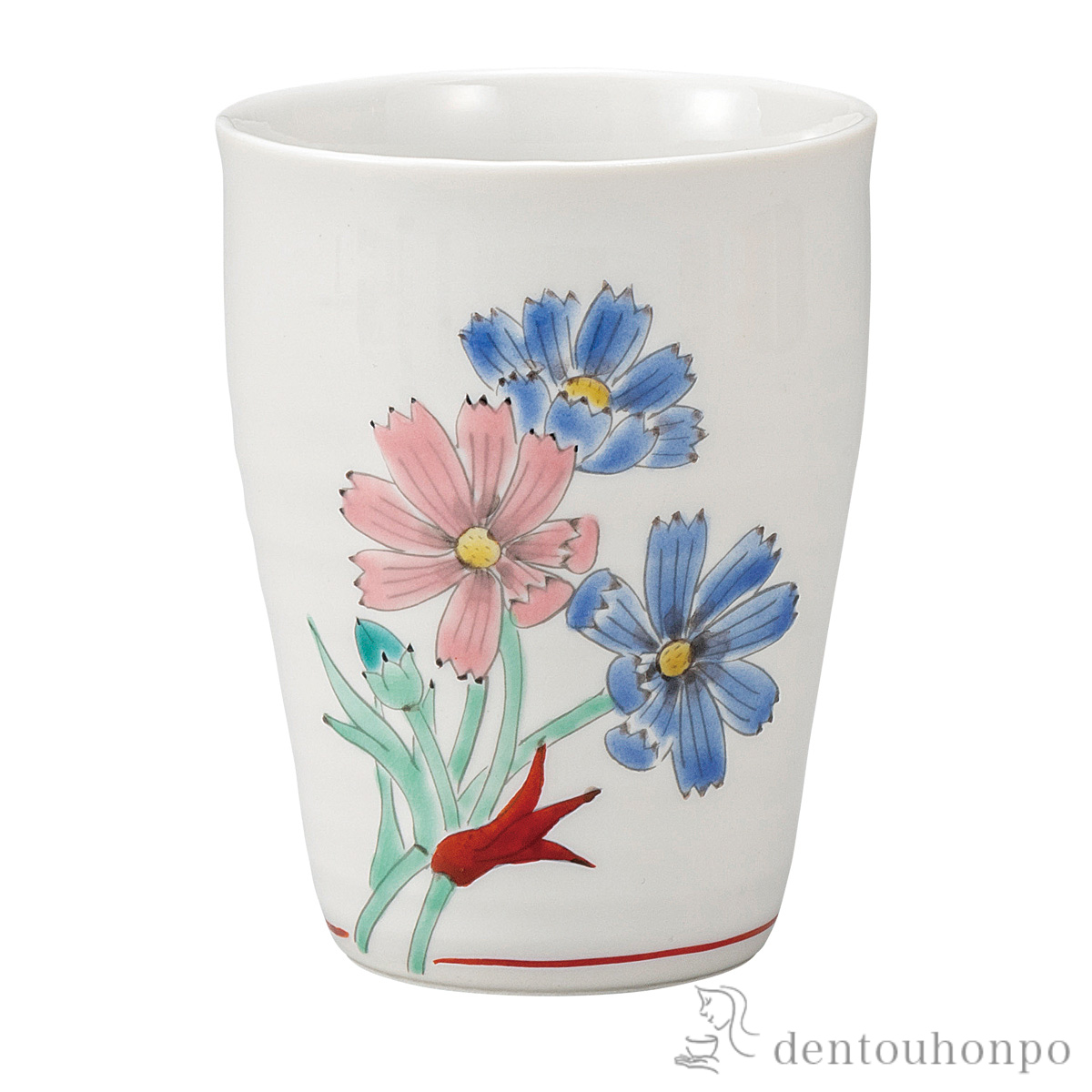 フリ−カップ コスモス≪在庫確認後、通常即日で出荷≫ ( 焼酎グラス ビアカップ ビールグラス フリーカップ グラス 九谷焼 )