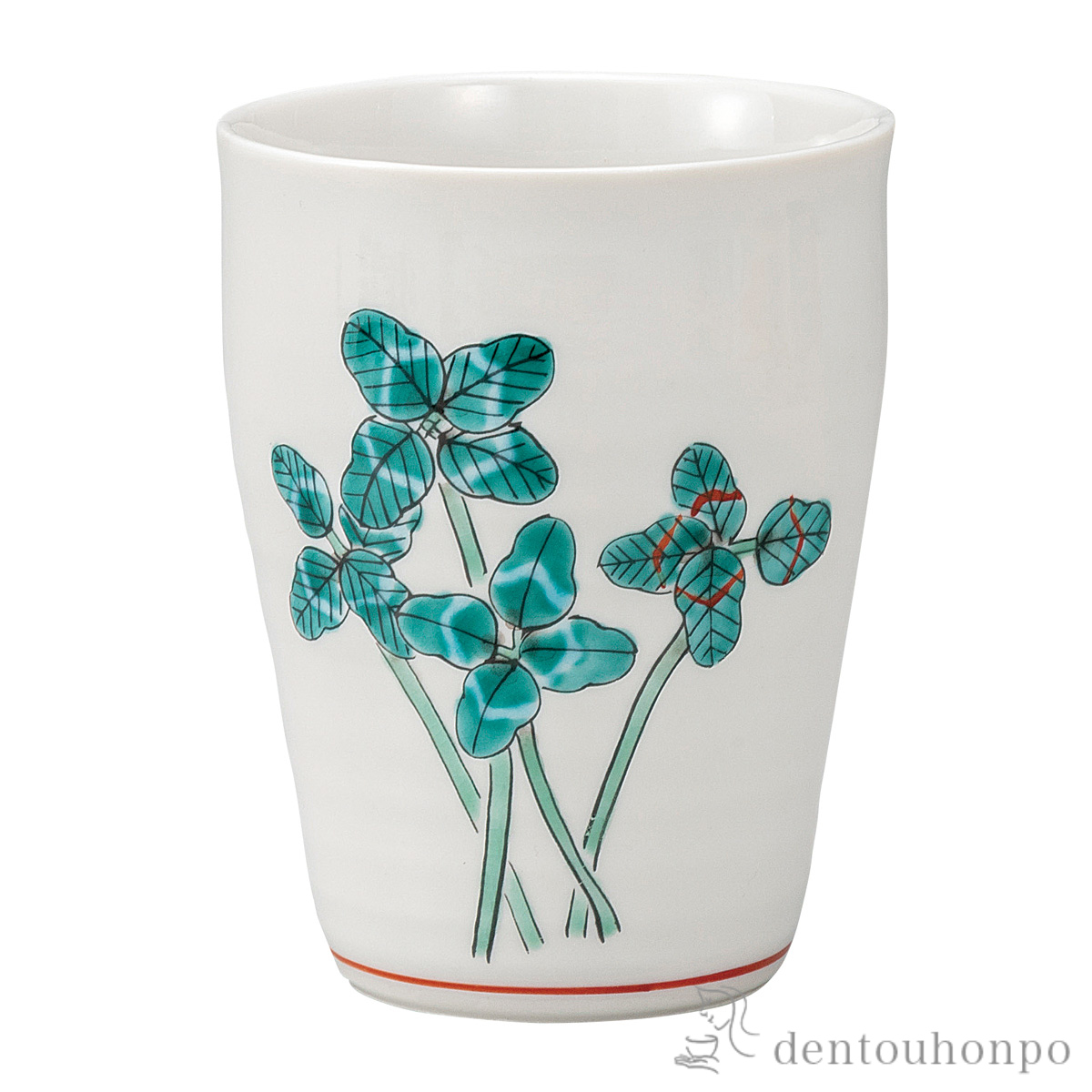 フリ−カップ クローバー≪在庫確認後、通常即日で出荷≫ ( 焼酎グラス ビアカップ ビールグラス フリーカップ グラス 九谷焼 )