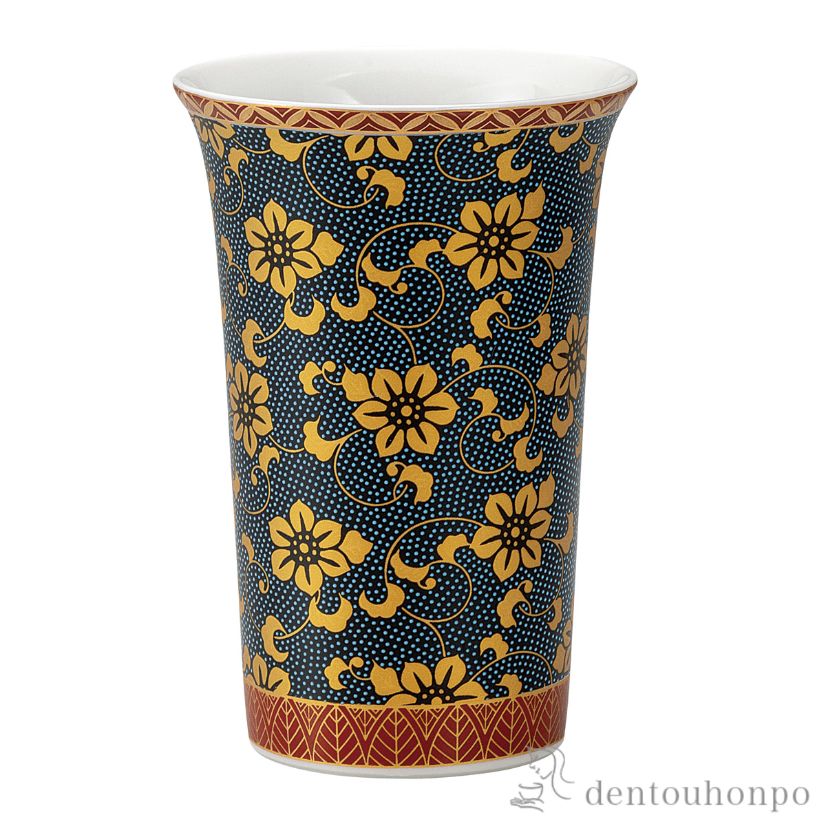 【送料無料】フリ−カップ 青粒鉄仙≪在庫確認後、通常即日で出荷≫ ( 焼酎グラス ビアカップ ビールグラス フリーカップ グラス 九谷焼 )