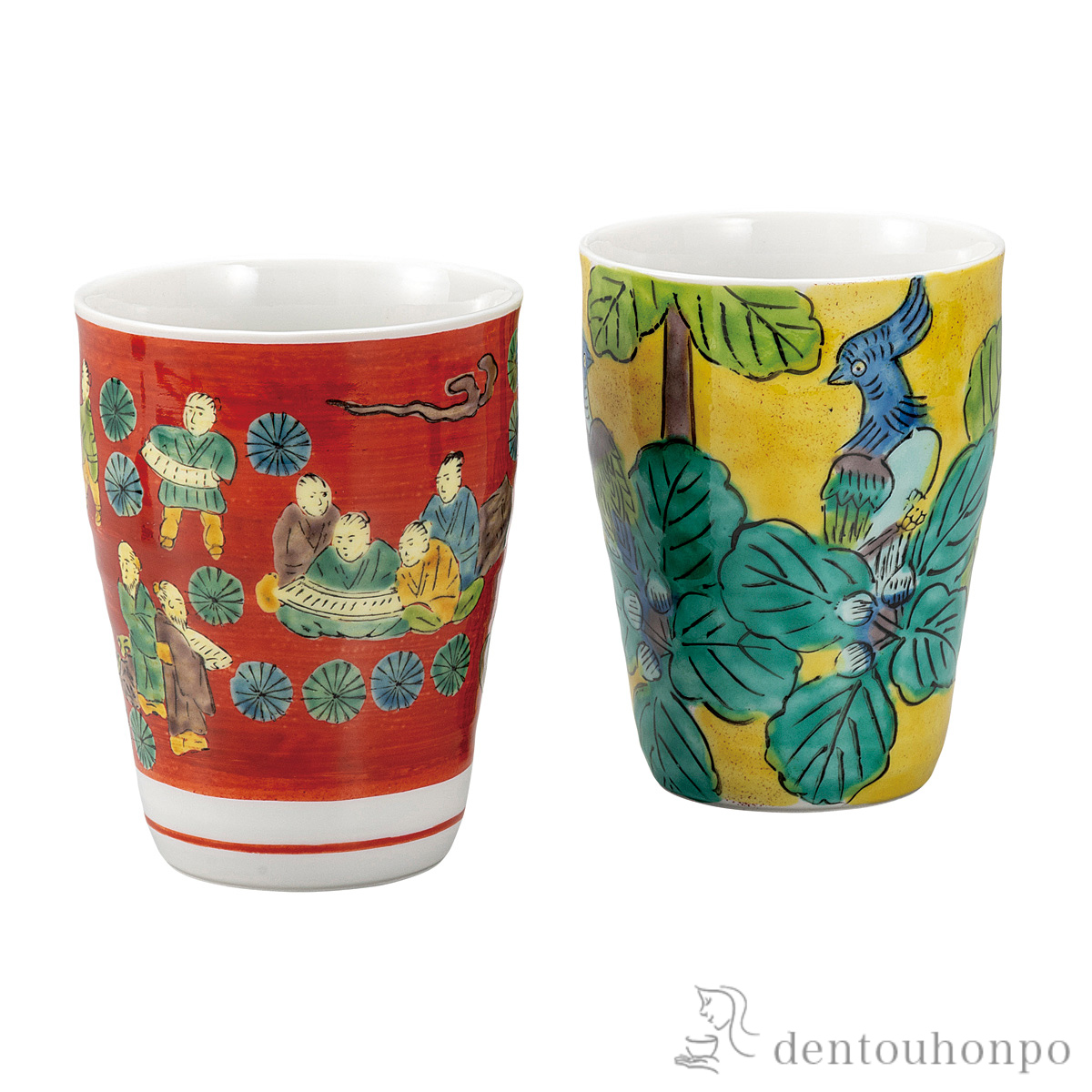 ペアフリーカップ 木米≪在庫確認後、通常即日で出荷≫ ( 焼酎グラス ビアカップ ビールグラス フリーカップ グラス 九谷焼 )