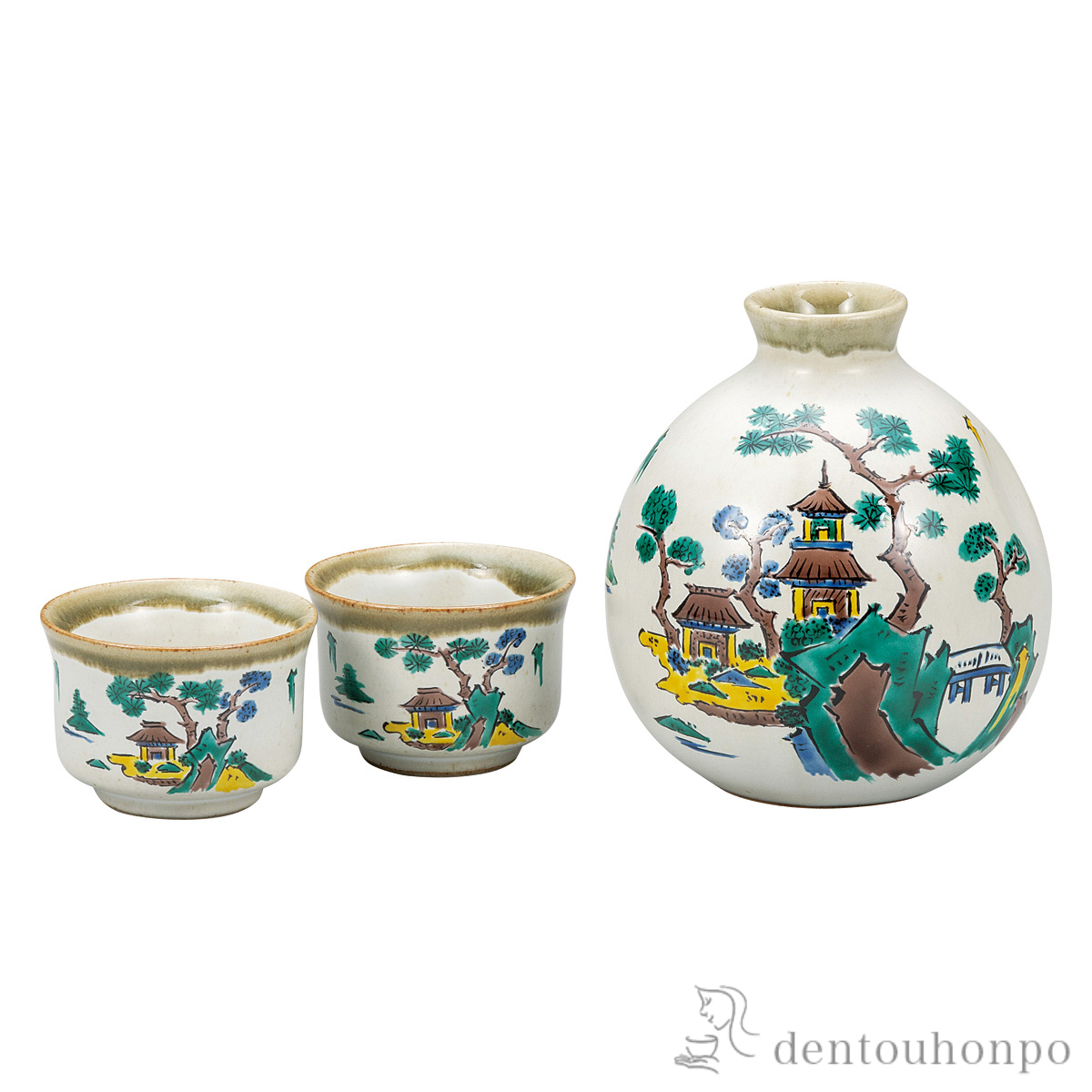 【送料無料】晩酌揃 古九谷山水≪在庫確認後、通常即日で出荷≫ ( 酒器 日本酒 冷酒 プレゼント 人気 九谷焼 )