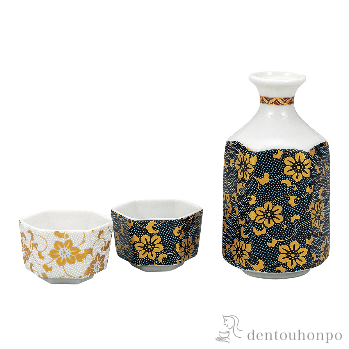 【送料無料】晩酌揃 鉄仙紋≪在庫確認後、通常即日で出荷≫ ( 酒器 日本酒 冷酒 プレゼント 人気 九谷焼 )