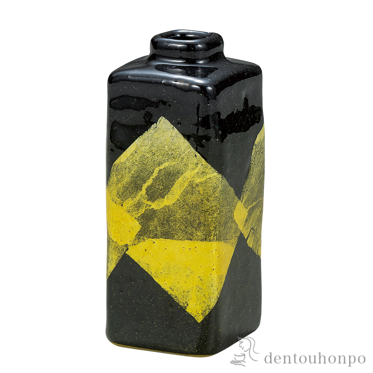 【送料無料】一輪生 銀彩 黄色 竜彩 3.5号≪在庫確認後、通常即日で出荷≫ ( 木札名入れ有料 ガラス フラワーベース 花器 一輪挿し おすすめ 九谷焼 )