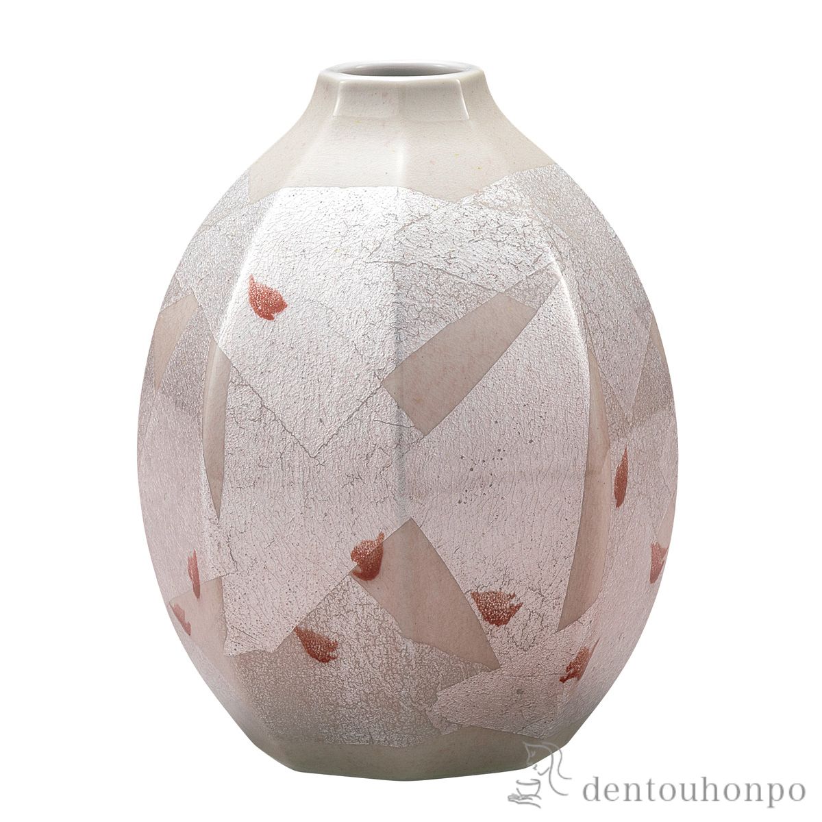 一輪生 銀彩桜舞う 5.2号≪在庫確認後、通常即日で出荷≫ ( 木札名入れ有料 ガラス フラワーベース 花器 一輪挿し おすすめ 九谷焼 )