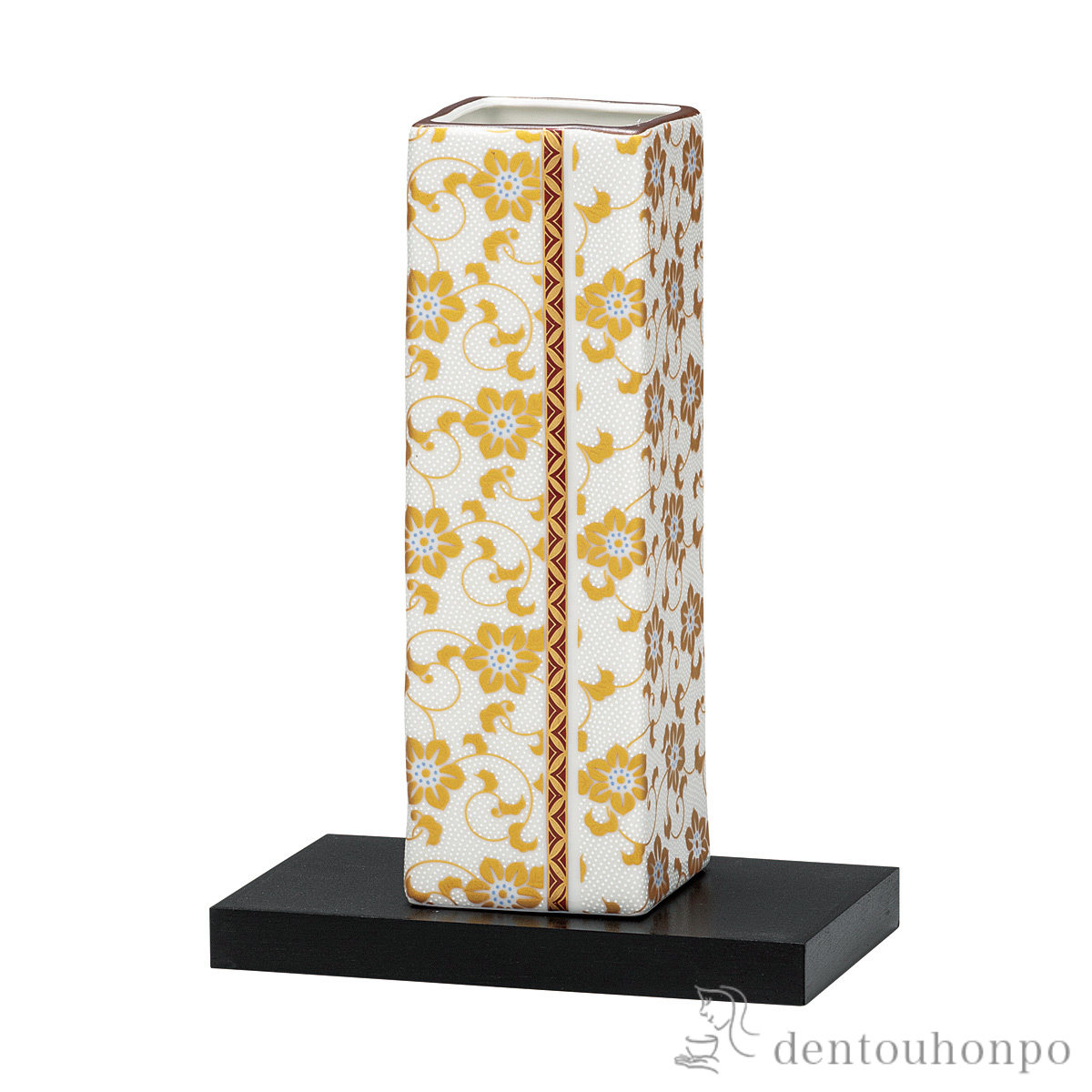 【送料無料】花瓶 白粒鉄仙 6号 台付≪在庫確認後、通常即日で出荷≫ ( 木札名入れ有料 ガラス フラワーベース 花器 一輪挿し おすすめ 九谷焼 )