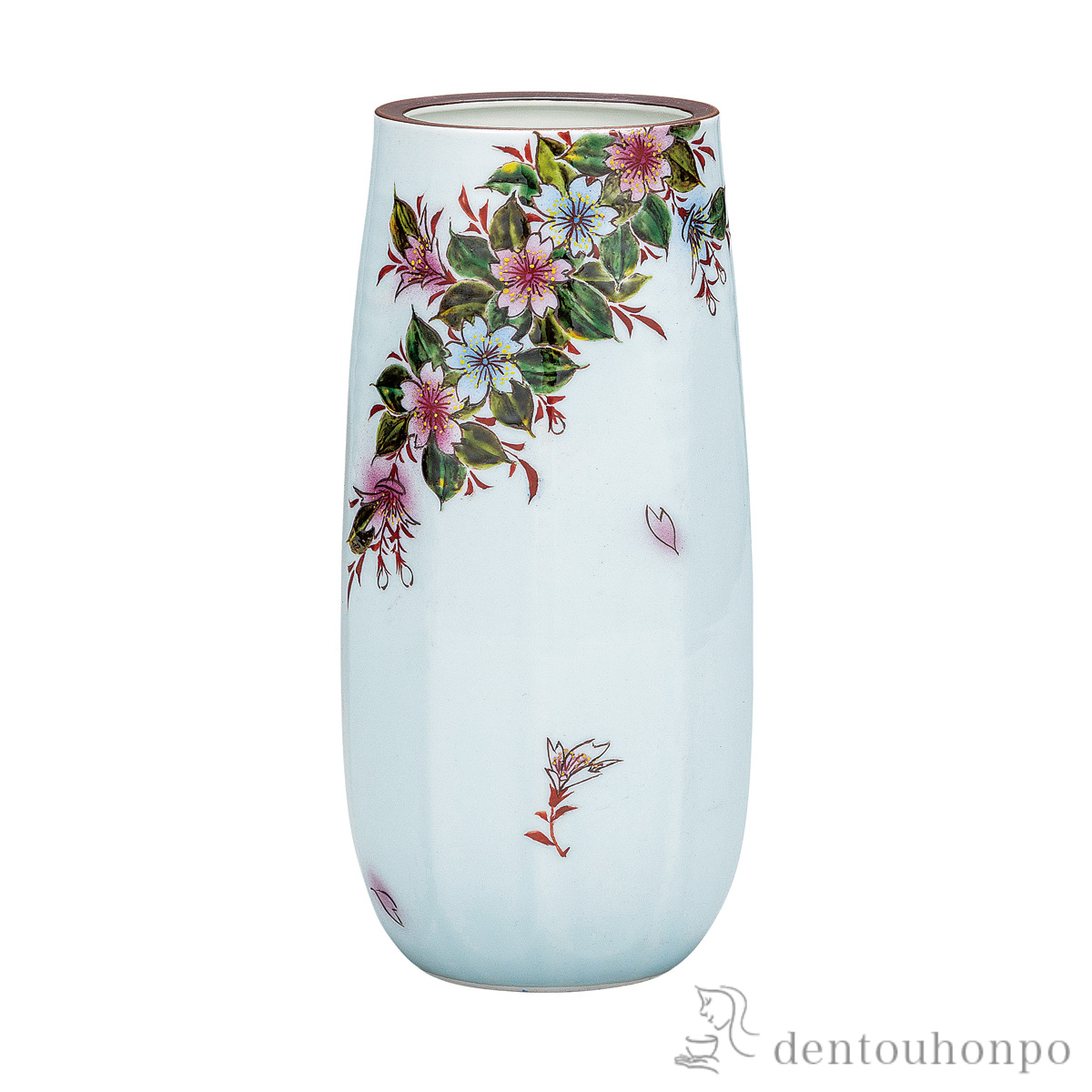 【送料無料】花瓶 桜 8.5号≪在庫確認後、通常即日で出荷≫ ( 木札名入れ有料 ガラス フラワーベース 花器 一輪挿し おすすめ 九谷焼 )