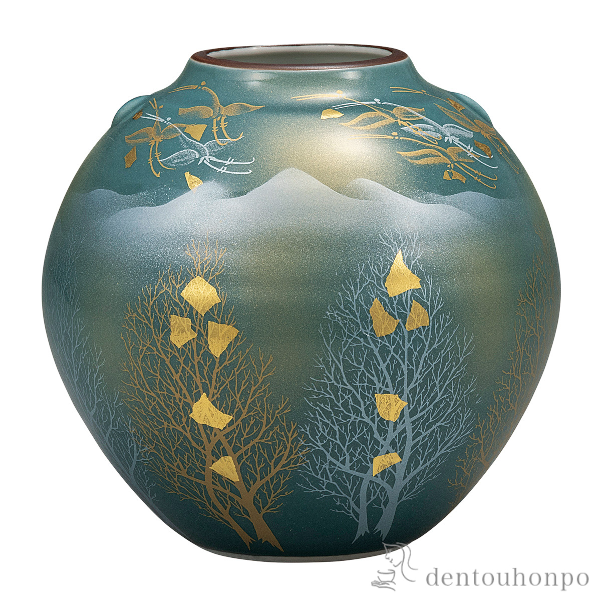 花瓶 木立連山 5.5号≪在庫確認後、通常即日で出荷≫ ( 木札名入れ有料 ガラス フラワーベース 花器 一輪挿し おすすめ 九谷焼 )