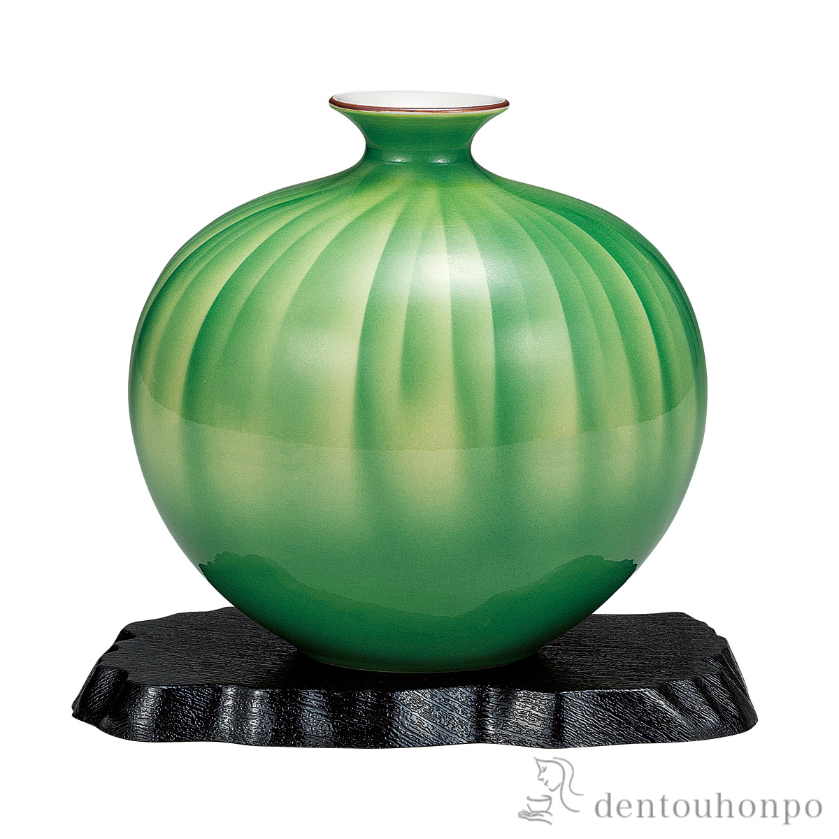 【送料無料】花瓶 彩光 6号 台付≪在庫確認後、通常即日で出荷≫ ( 木札名入れ有料 ガラス フラワーベース 花器 一輪挿し おすすめ 九谷焼 )