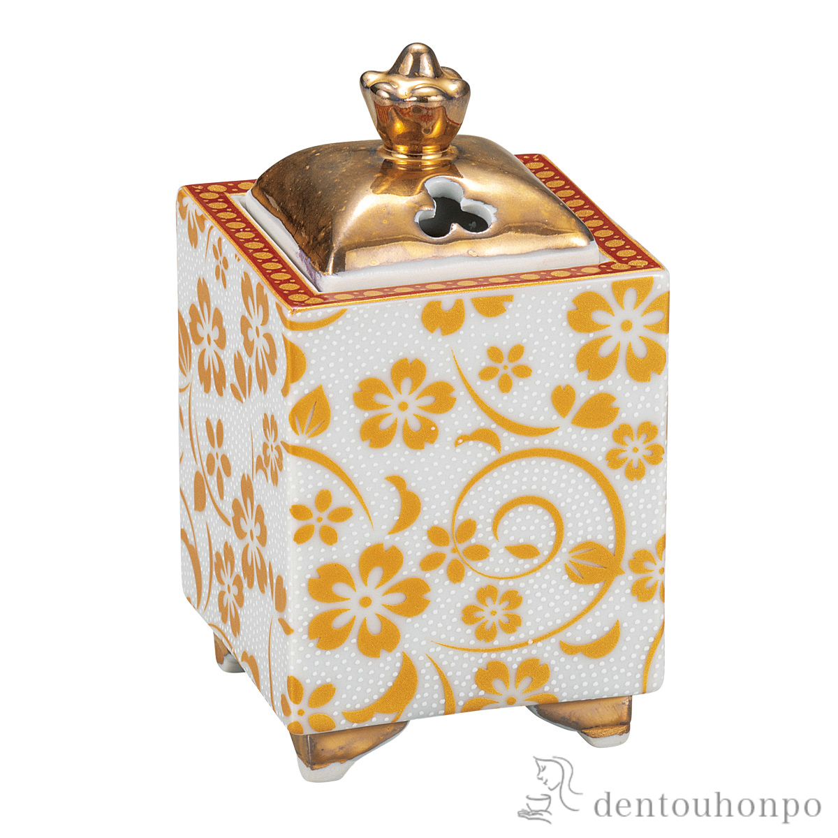 【送料無料】豆香炉 白粒桜 3.2号≪在庫確認後、通常即日で出荷≫ ( お香 線香 リラックス 仏具 人気 九谷焼 )