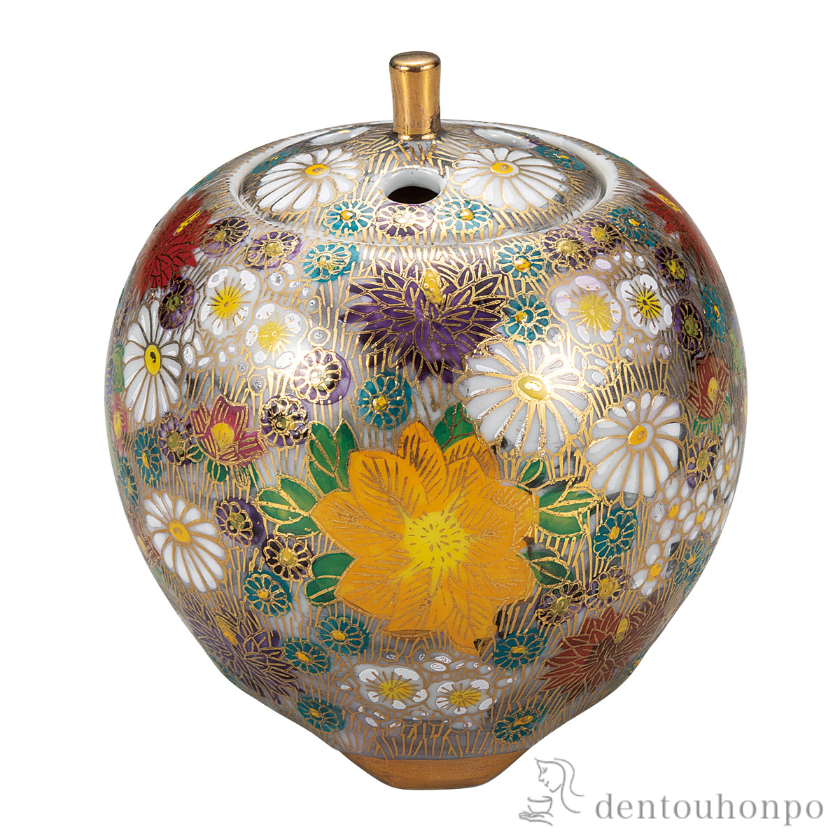 【送料無料】豆香炉 本金花詰 3号≪在庫確認後、通常即日で出荷≫ ( お香 線香 リラックス 仏具 人気 九谷焼 )