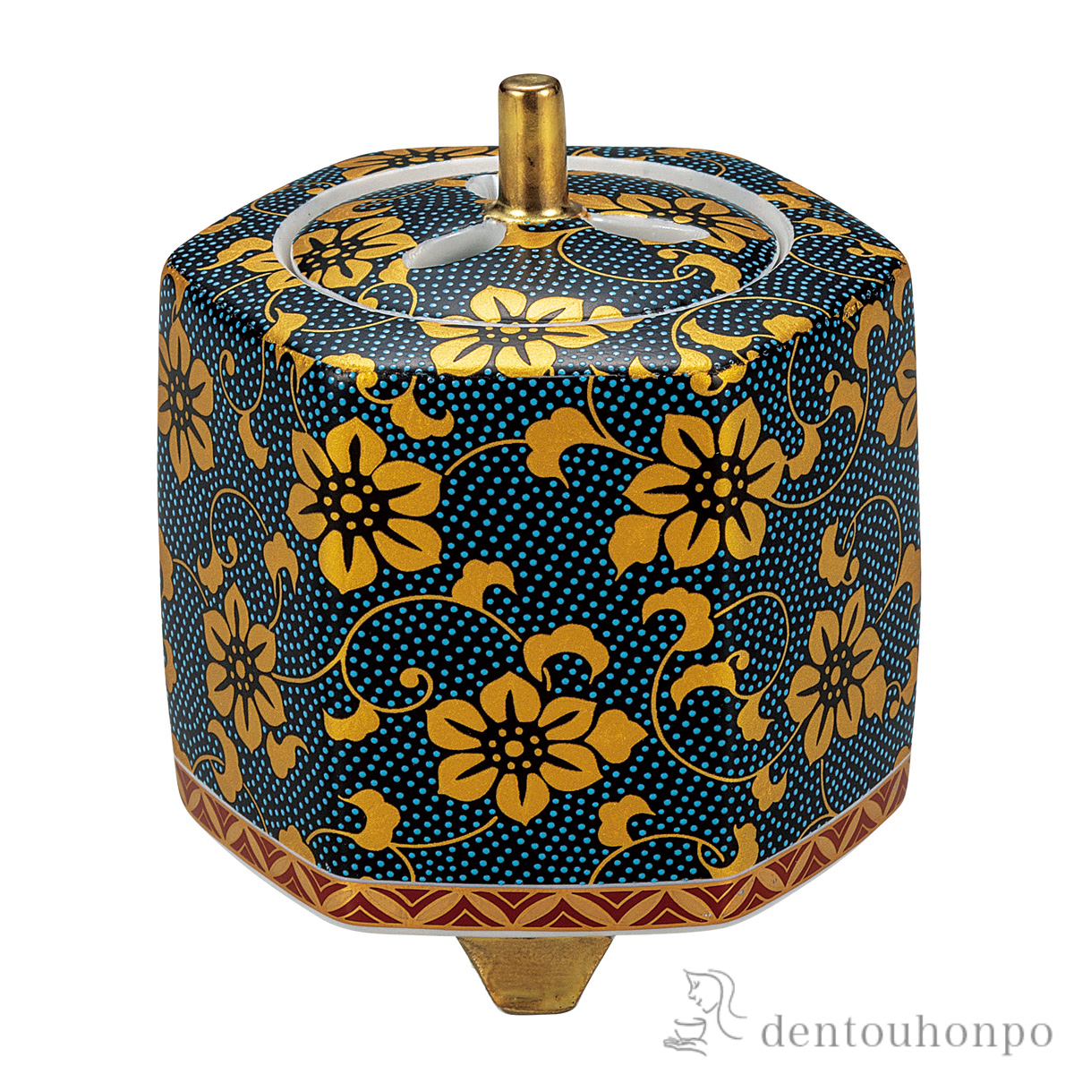 【送料無料】香炉 青粒鉄仙 3号≪在庫確認後、通常即日で出荷≫ ( お香 線香 リラックス 仏具 人気 九谷焼 )