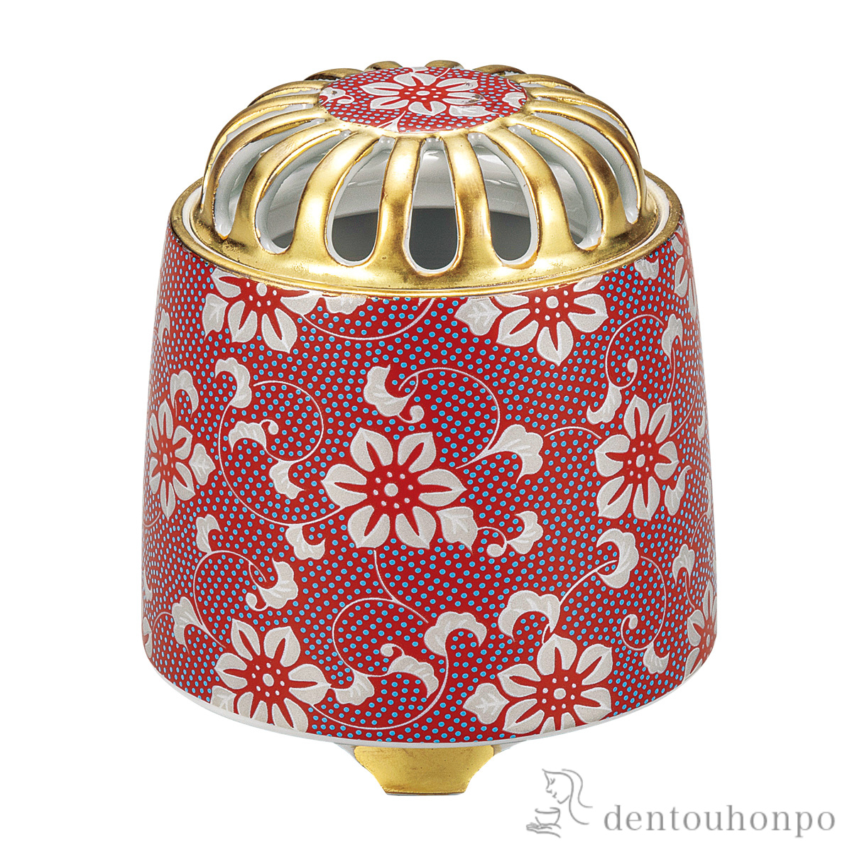 【送料無料】香炉 鉄仙紋 3号≪在庫確認後、通常即日で出荷≫ ( お香 線香 リラックス 仏具 人気 九谷焼 )