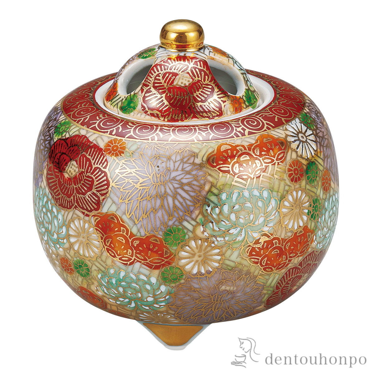 【送料無料】香炉 花詰 3.5号≪在庫確認後、通常即日で出荷≫ ( お香 線香 リラックス 仏具 人気 九谷焼 )