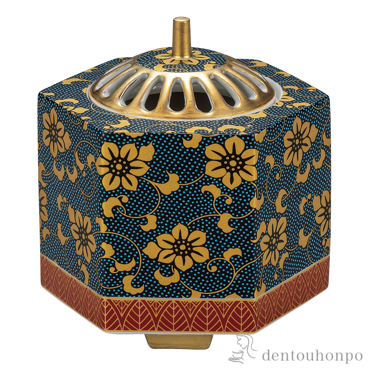 【送料無料】香炉 青粒鉄仙 3.5号≪在庫確認後、通常即日で出荷≫ ( お香 線香 リラックス 仏具 人気 九谷焼 )