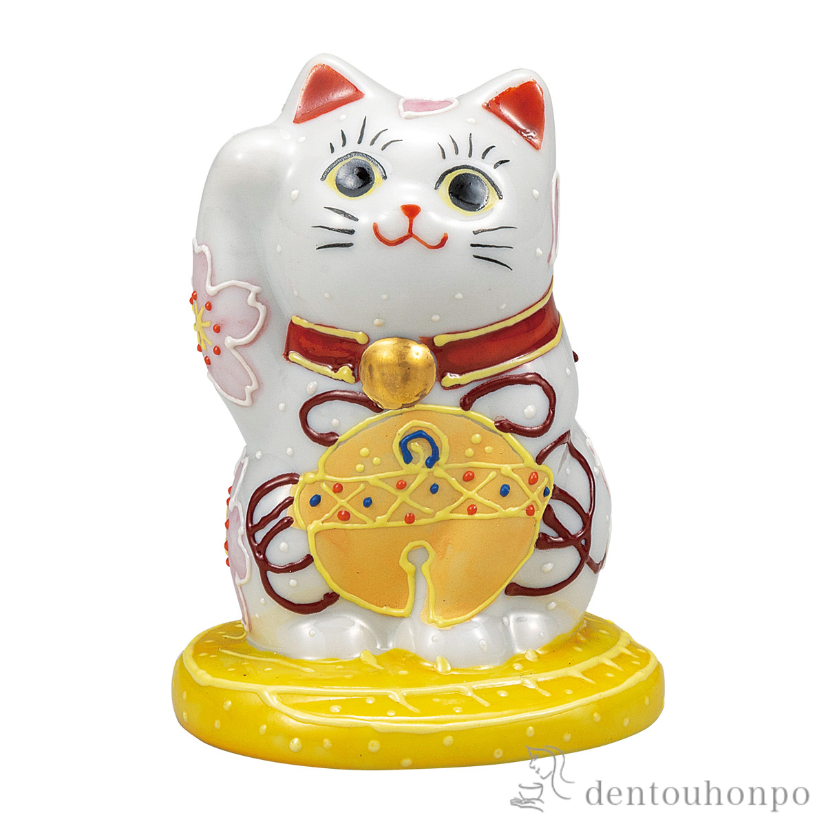 小判乗り招き猫 福鈴 3号≪在庫確認後、通常即日で出荷≫ ( 置物 幸運 開運 まねきねこ 風水 九谷焼 )