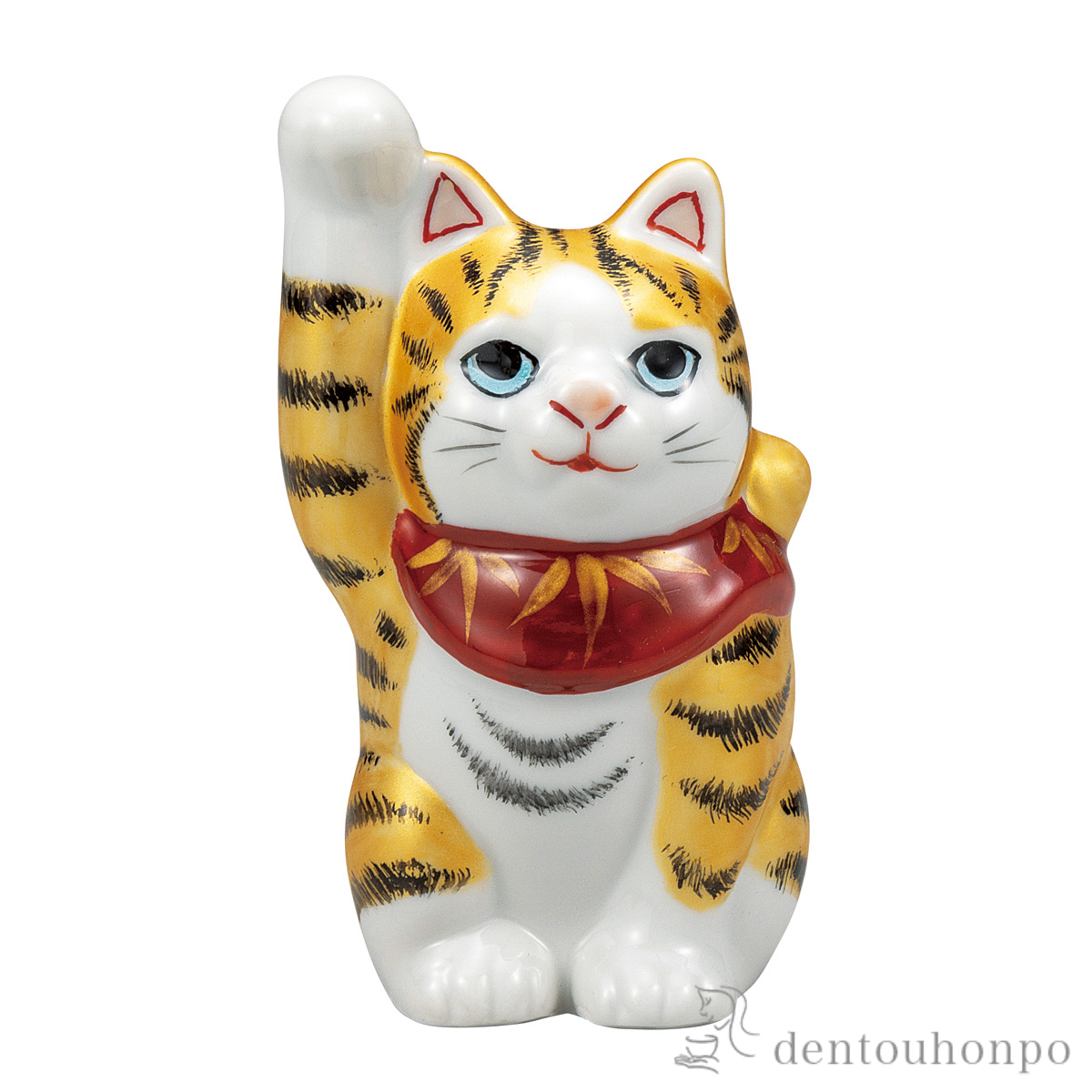 招き猫 金彩 3号≪在庫確認後、通常即日で出荷≫ ( 置物 幸運 開運 まねきねこ 風水 九谷焼 )