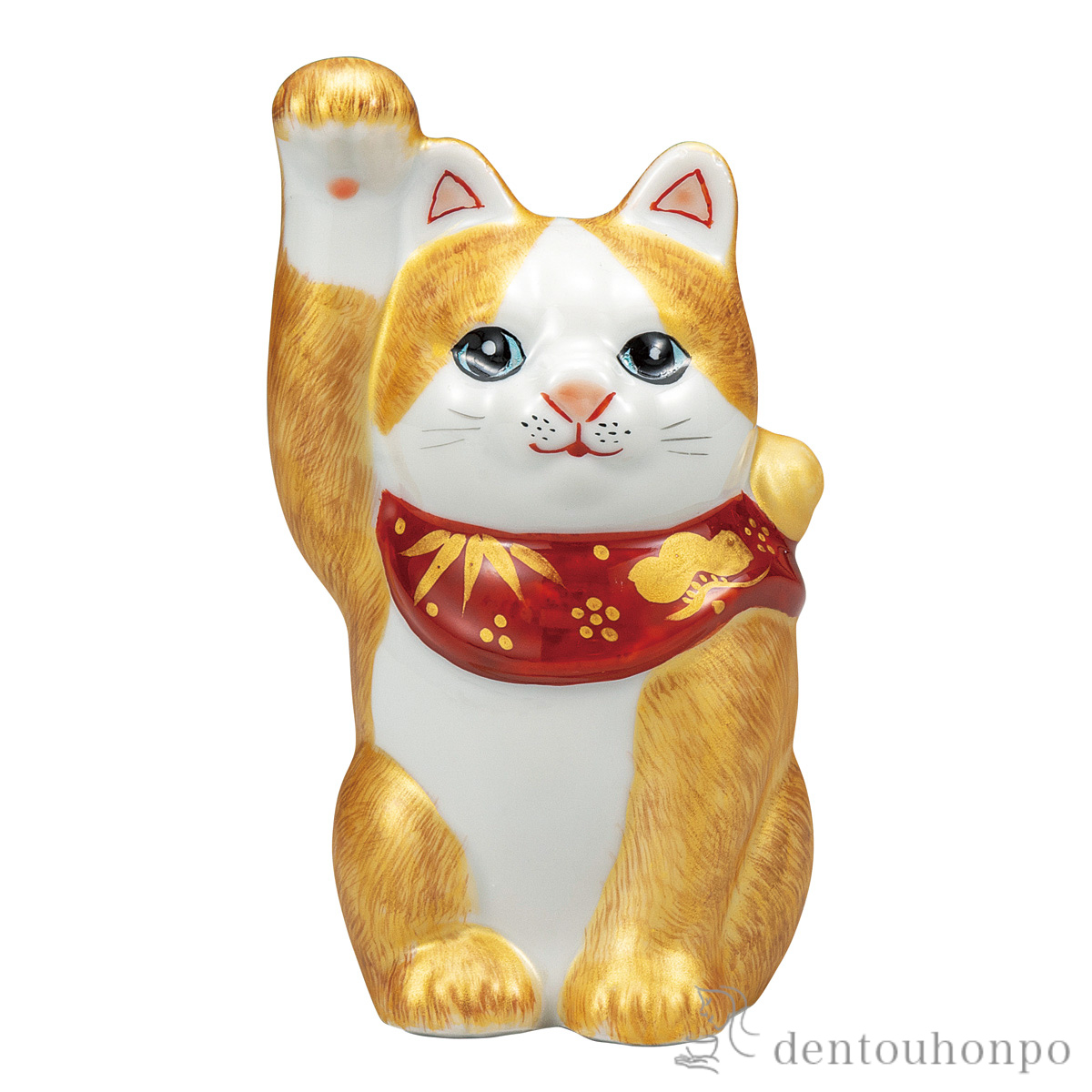 【送料無料】招き猫 金彩毛描 4号≪在庫確認後、通常即日で出荷≫ ( 置物 幸運 開運 まねきねこ 風水 九谷焼 )