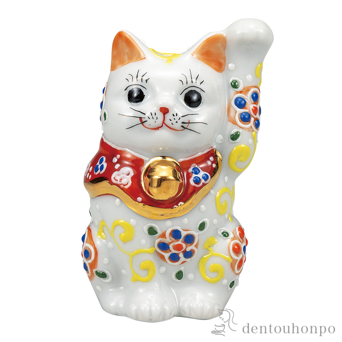 【送料無料】招き猫 梅唐草 2.8号≪在庫確認後、通常即日で出荷≫ ( 置物 幸運 開運 まねきねこ 風水 九谷焼 )