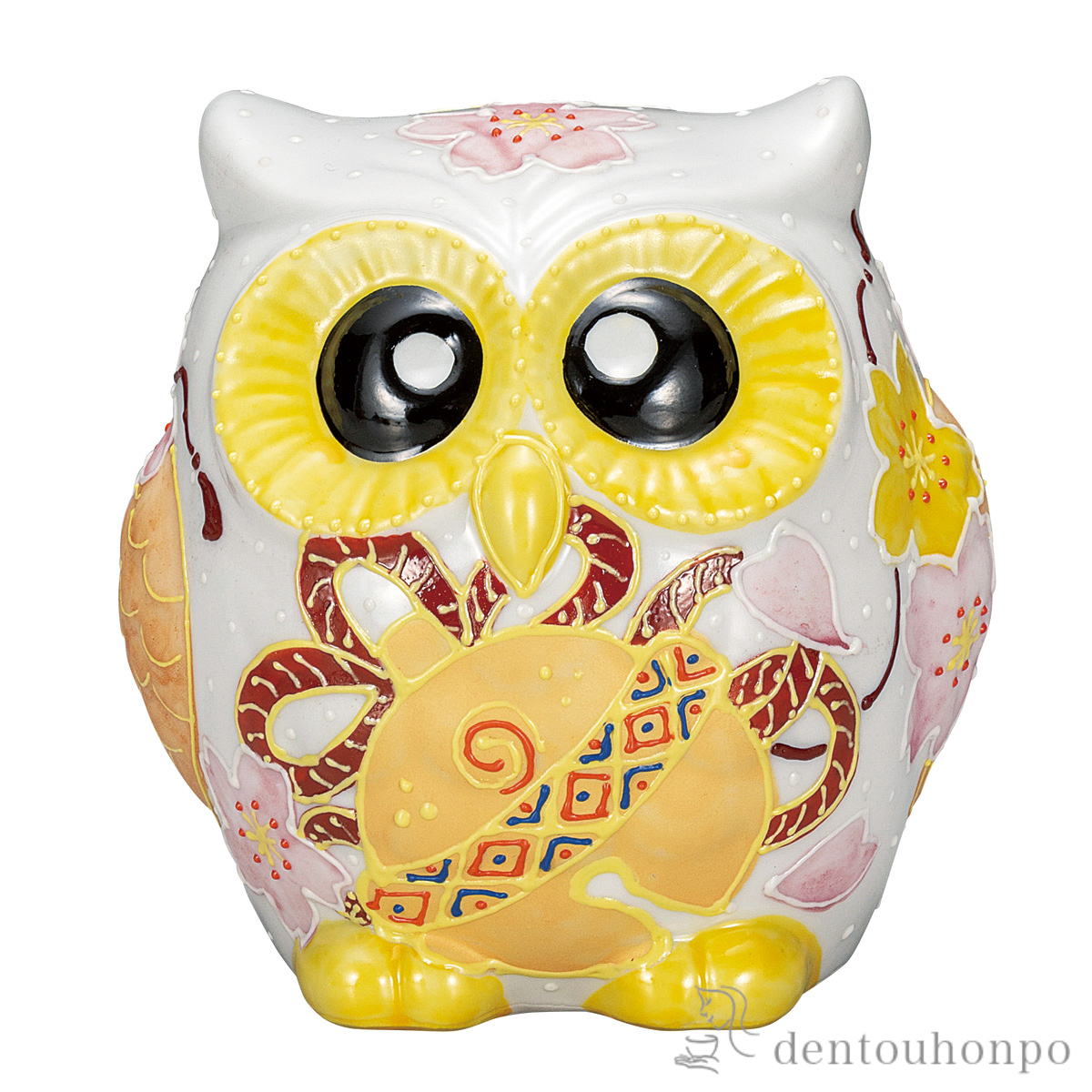 ふくろう 福鈴 3.5号≪在庫確認後、通常即日で出荷≫ ( 退職祝い 定年 置物 幸運 開運 まねきねこ 風水 九谷焼 )