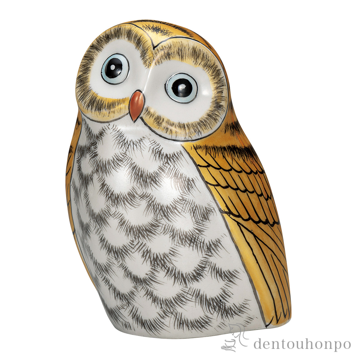 ふくろう 金彩 4号≪在庫確認後、通常即日で出荷≫ ( 置物 幸運 開運 まねきねこ 風水 九谷焼 )