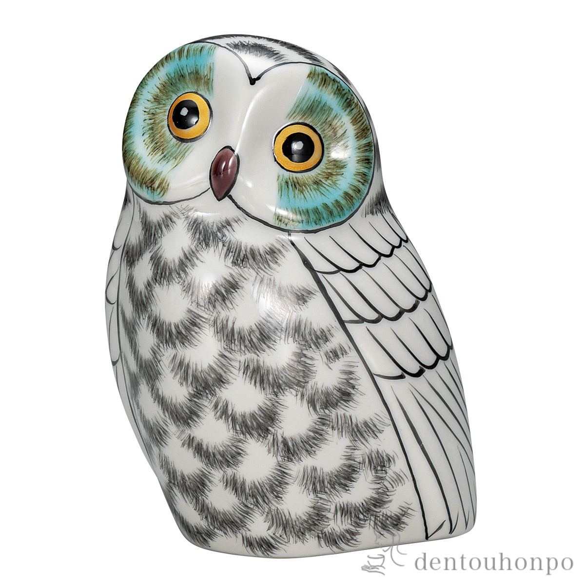 ふくろう 白 4号≪在庫確認後、通常即日で出荷≫ ( 置物 幸運 開運 まねきねこ 風水 九谷焼 )