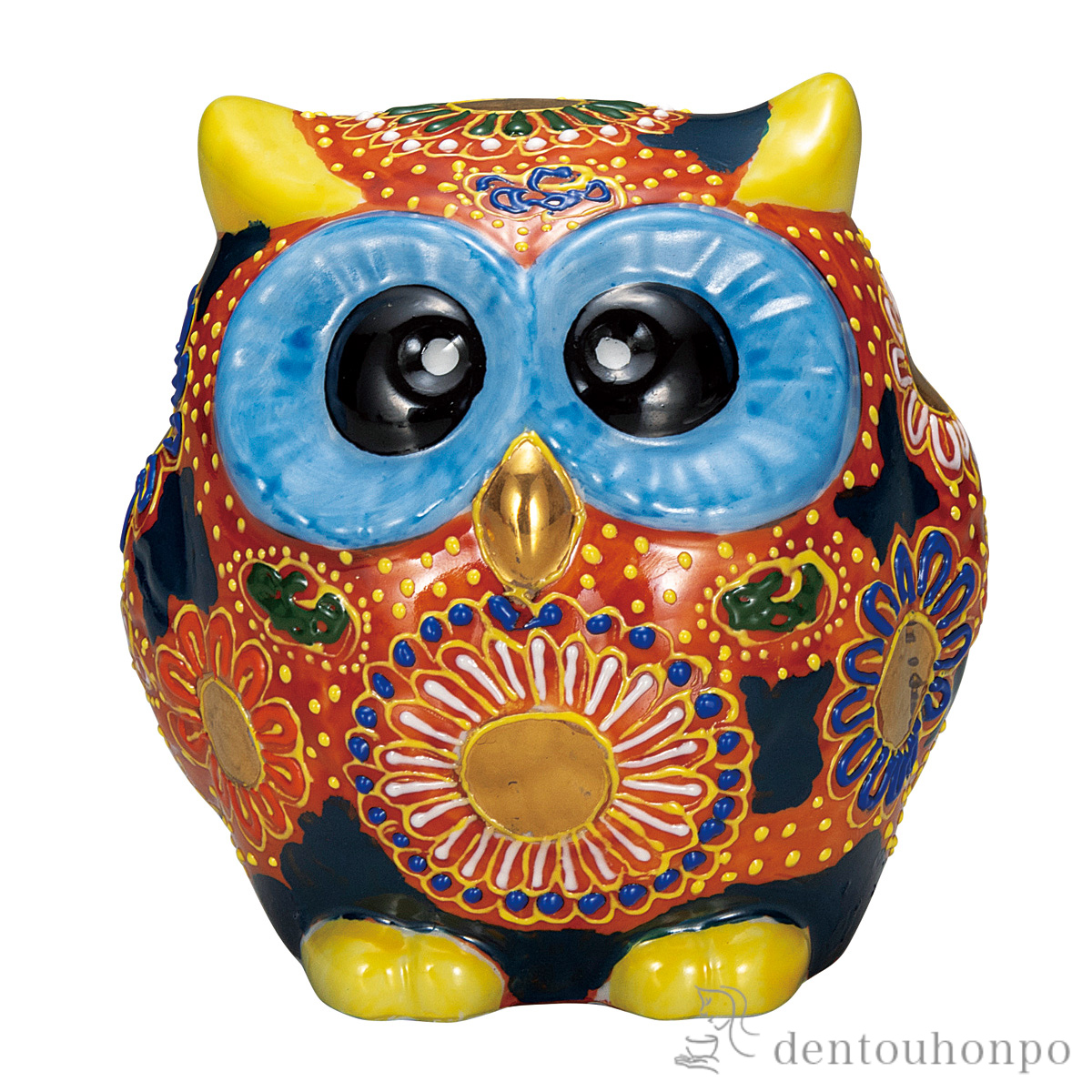 ふくろう 盛 3.5号≪在庫確認後、通常即日で出荷≫ ( 置物 幸運 開運 まねきねこ 風水 九谷焼 )