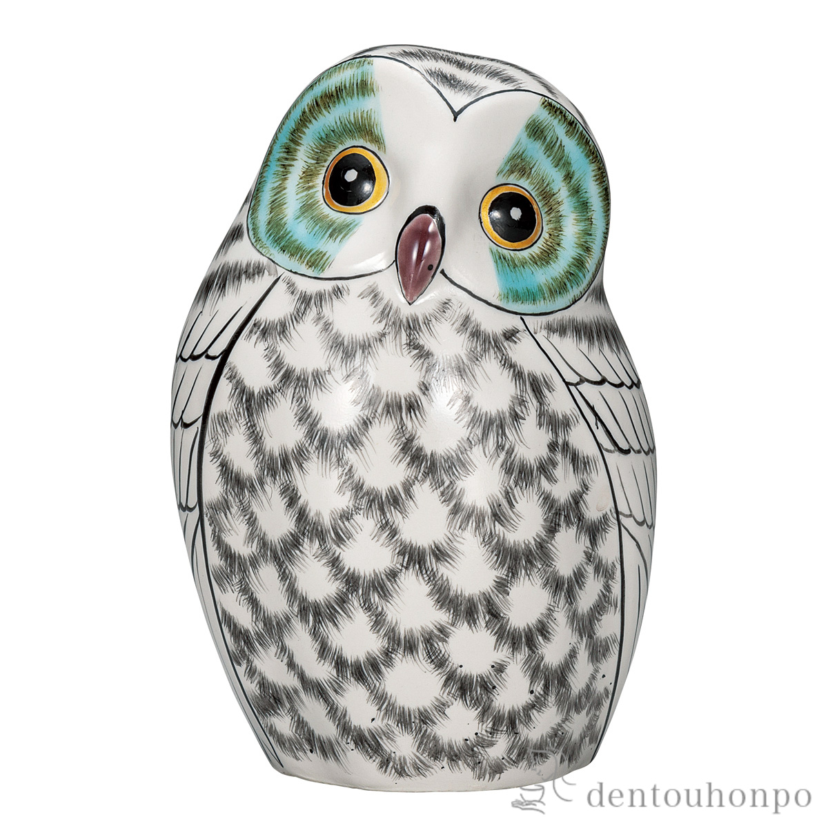 【送料無料】ふくろう 白 6号≪在庫確認後、通常即日で出荷≫ ( 置物 幸運 開運 まねきねこ 風水 九谷焼 )