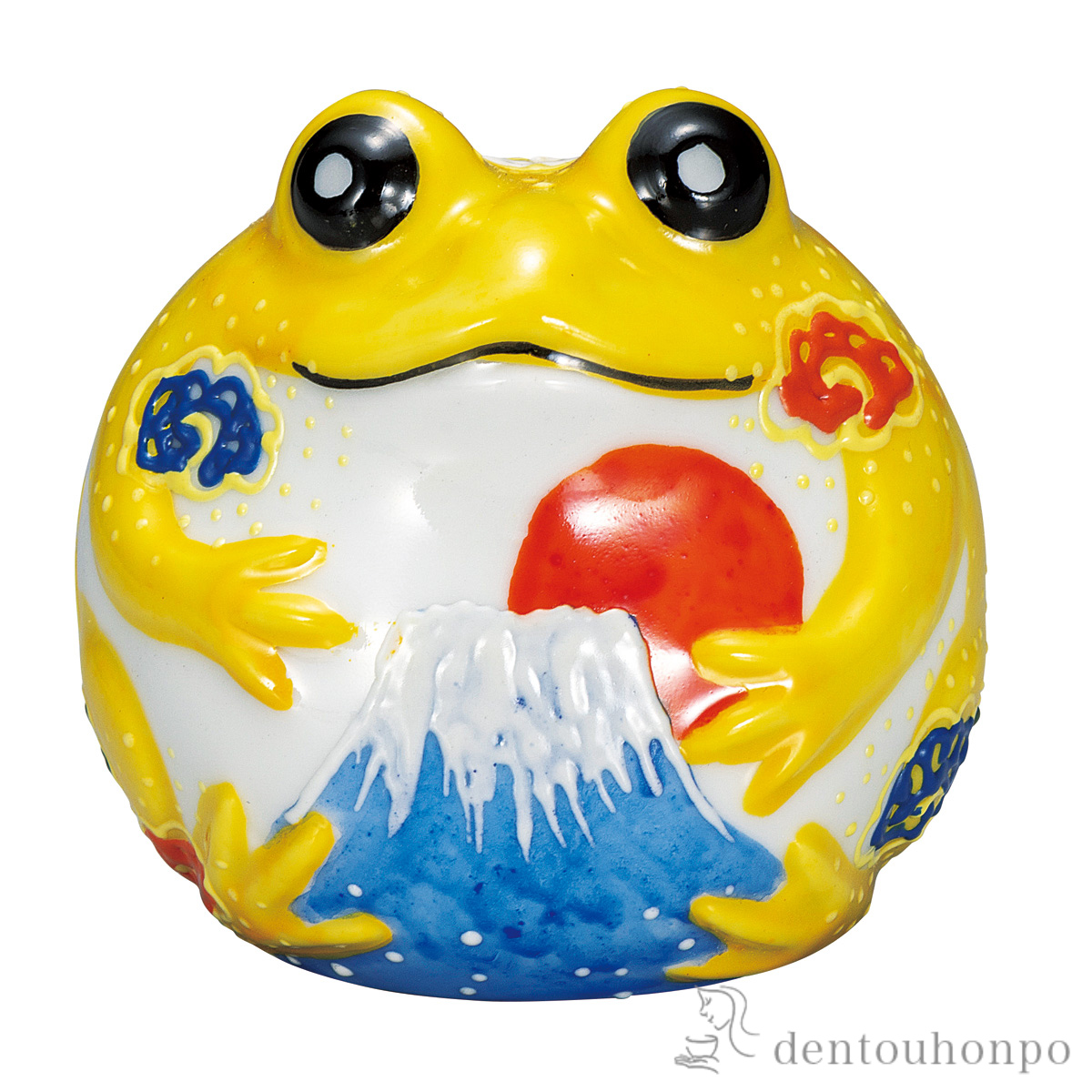 福かえる 富士 2.8号≪在庫確認後、通常即日で出荷≫ ( 置物 玄関 コンパクト 風水 幸運 九谷焼 )