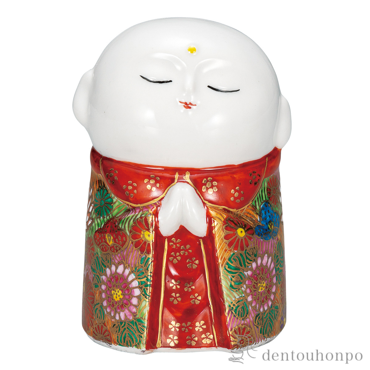 【送料無料】お地蔵様 金花詰 3.5号≪在庫確認後、通常即日で出荷≫ ( お地蔵様 お地蔵さん 地蔵菩薩 置物 幸運 九谷焼 )