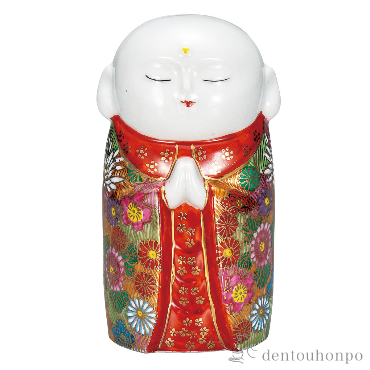 【送料無料】お地蔵様 金花詰 4.5号≪在庫確認後、通常即日で出荷≫ ( お地蔵様 お地蔵さん 地蔵菩薩 置物 幸運 九谷焼 )